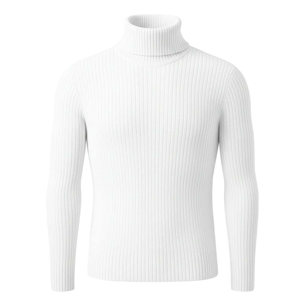 PRESCOT RIBBED TURTLENECK SWEATER – WHITE