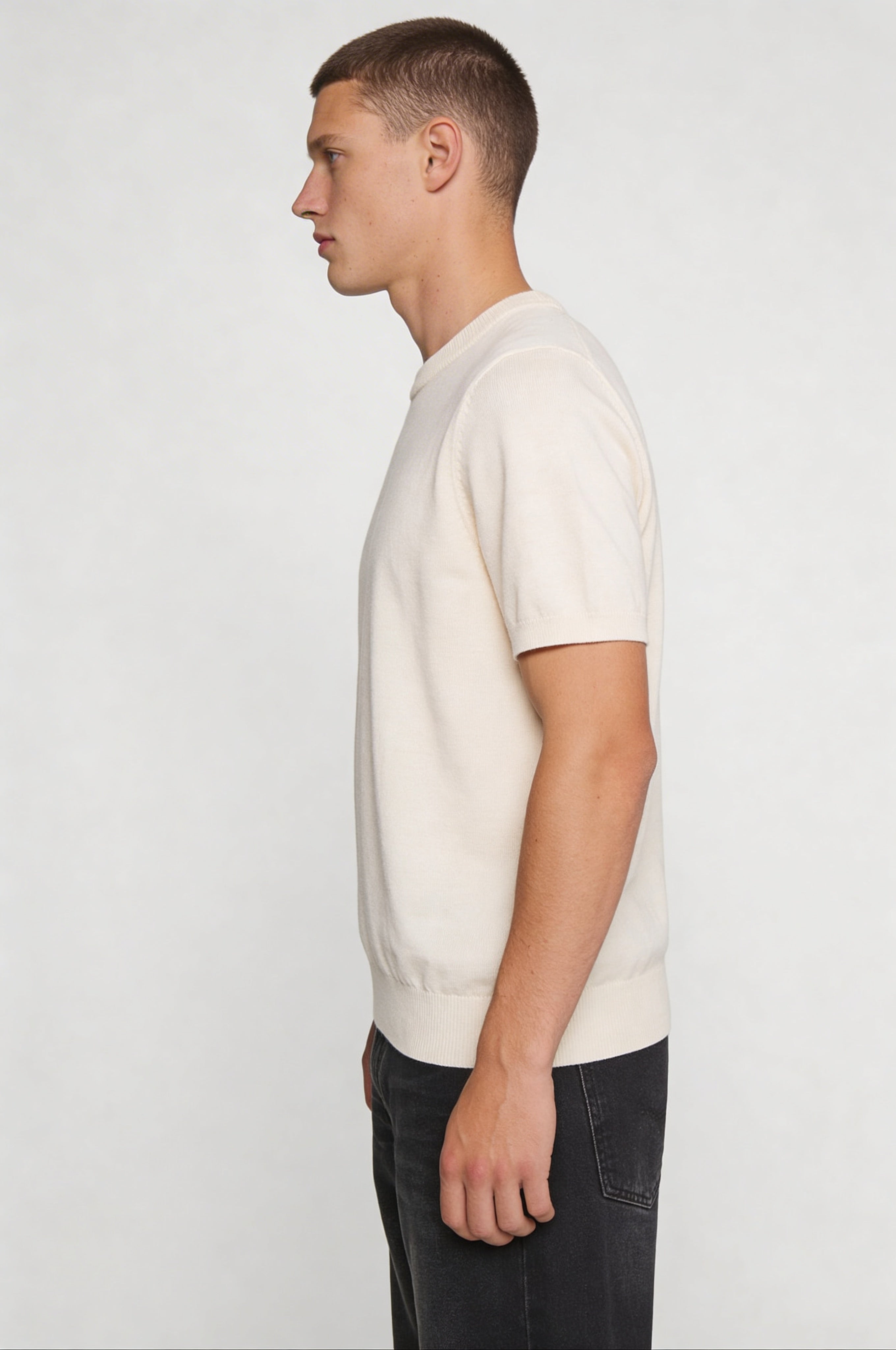 SOLEN KNIT TEE – CREAM WHITE