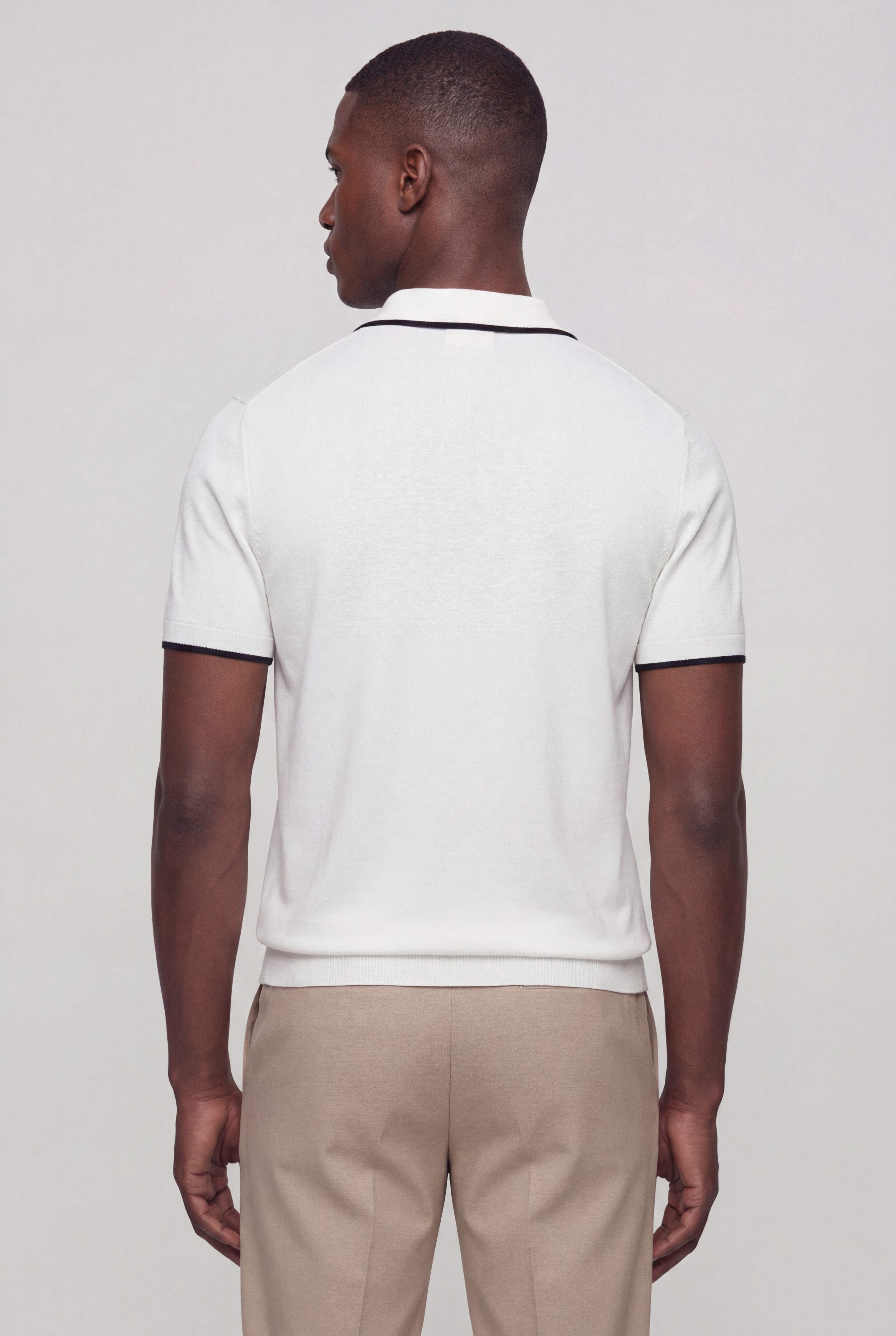 ALVERO CONTRAST TRIM POLO – WHITE