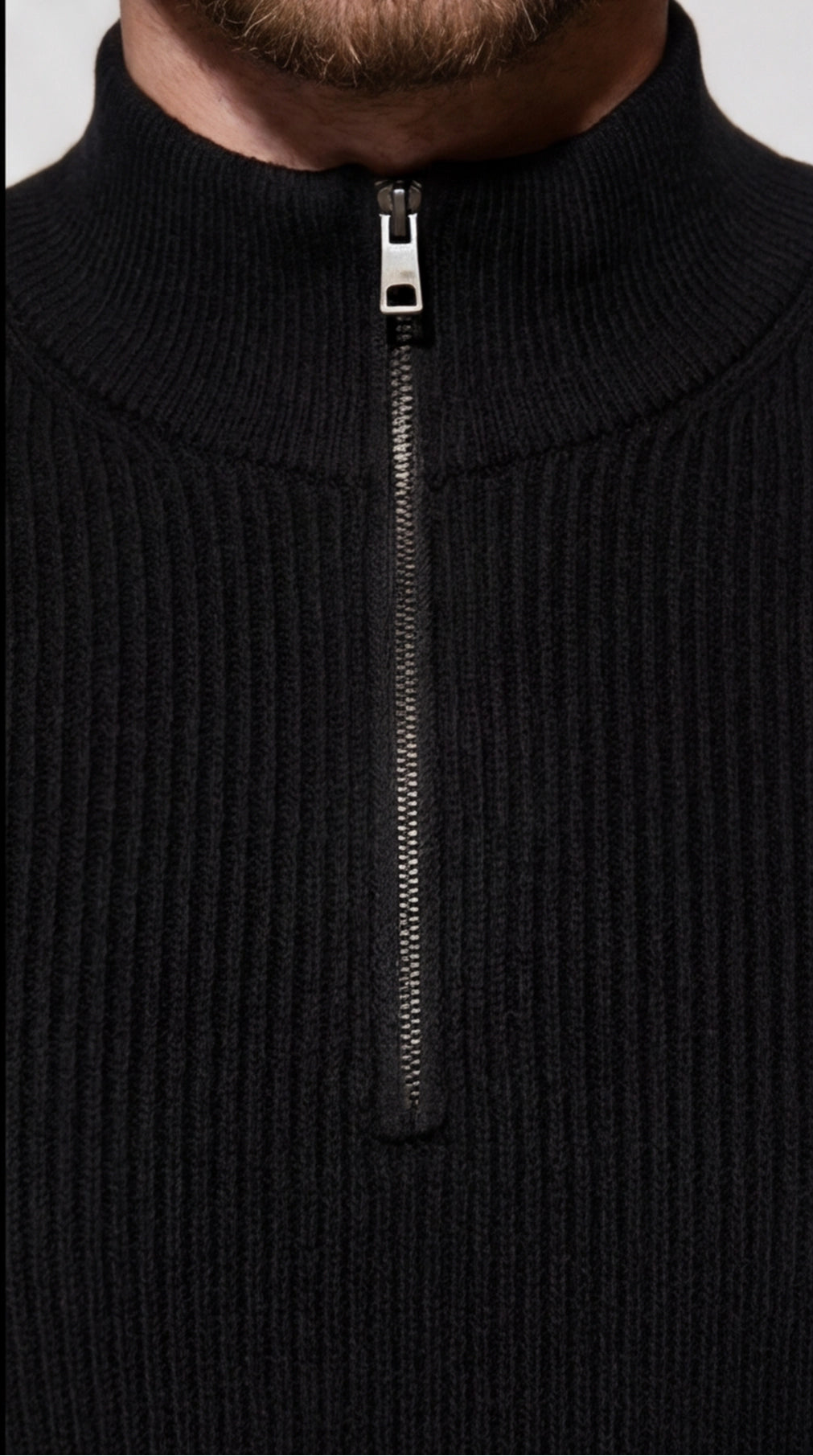 ARDENHOLT QUARTER-ZIP SWEATER – BLACK