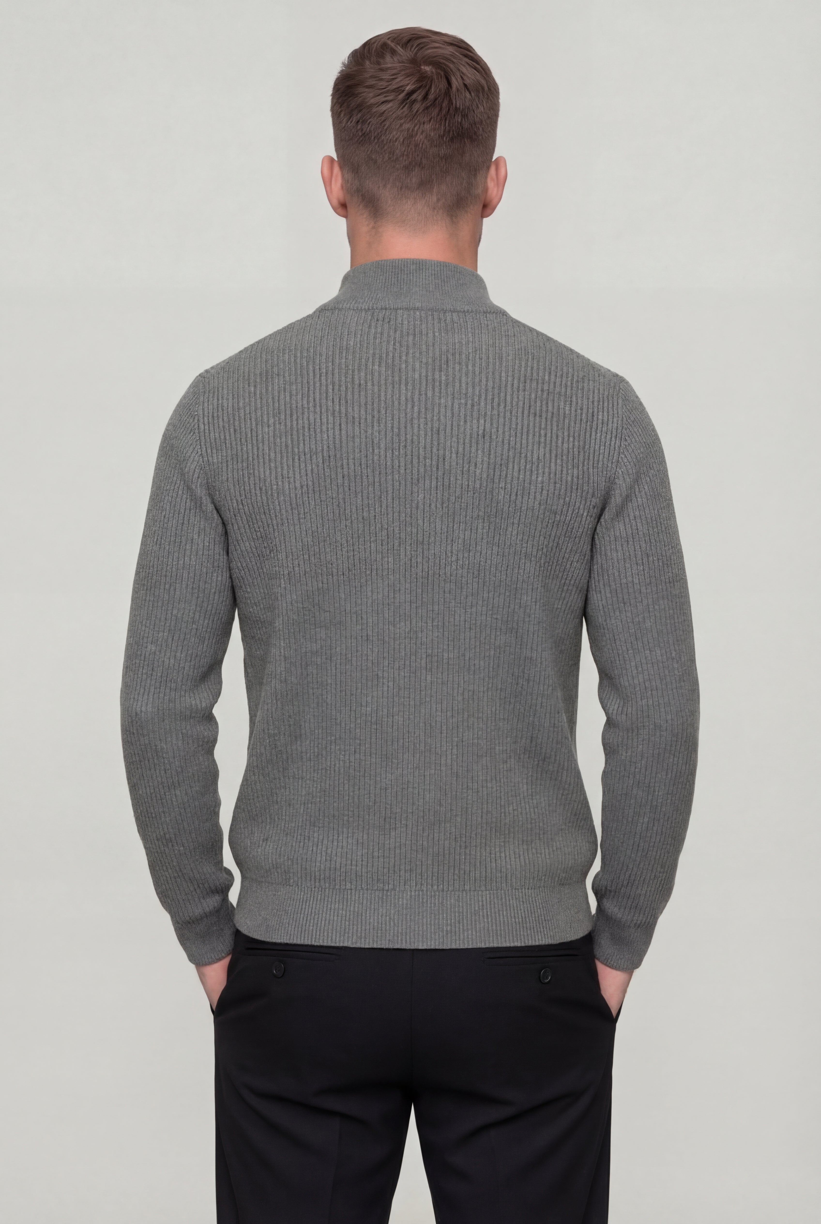 ARDENHOLT QUARTER-ZIP SWEATER – GRAY