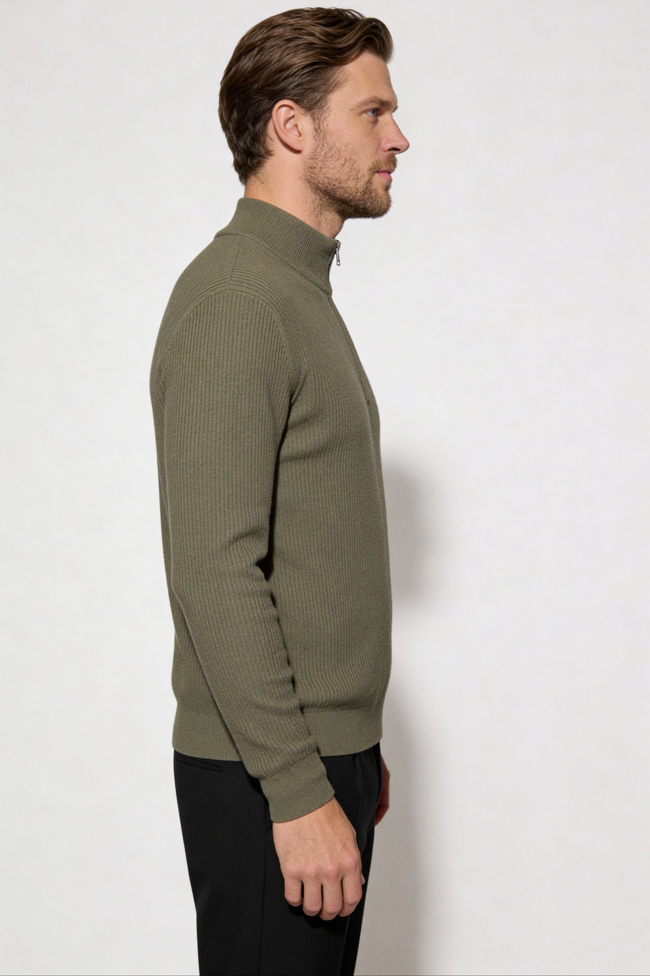 ARDENHOLT QUARTER-ZIP SWEATER – GREEN