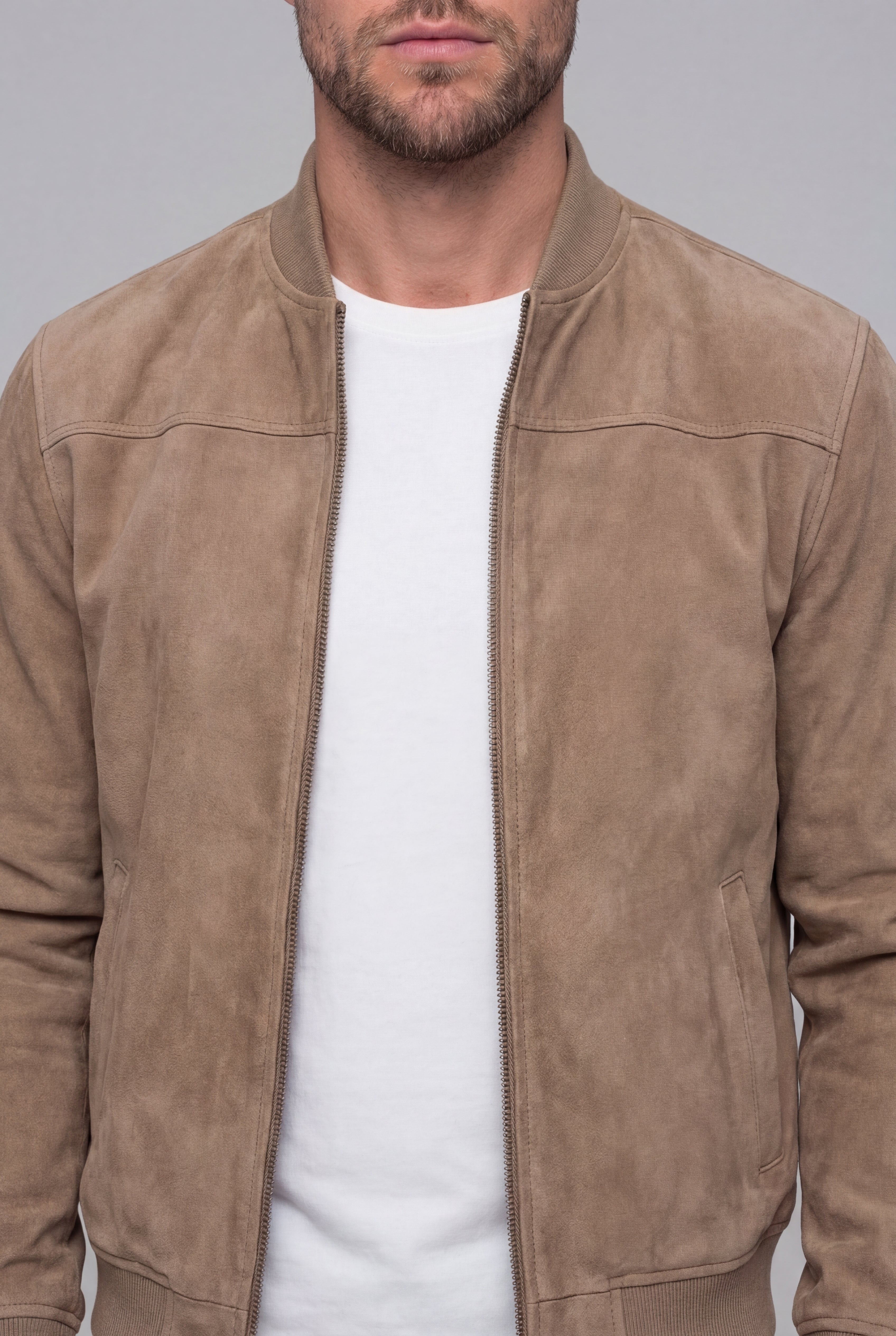 ARVANE SUEDE BOMBER JACKET – BROWN