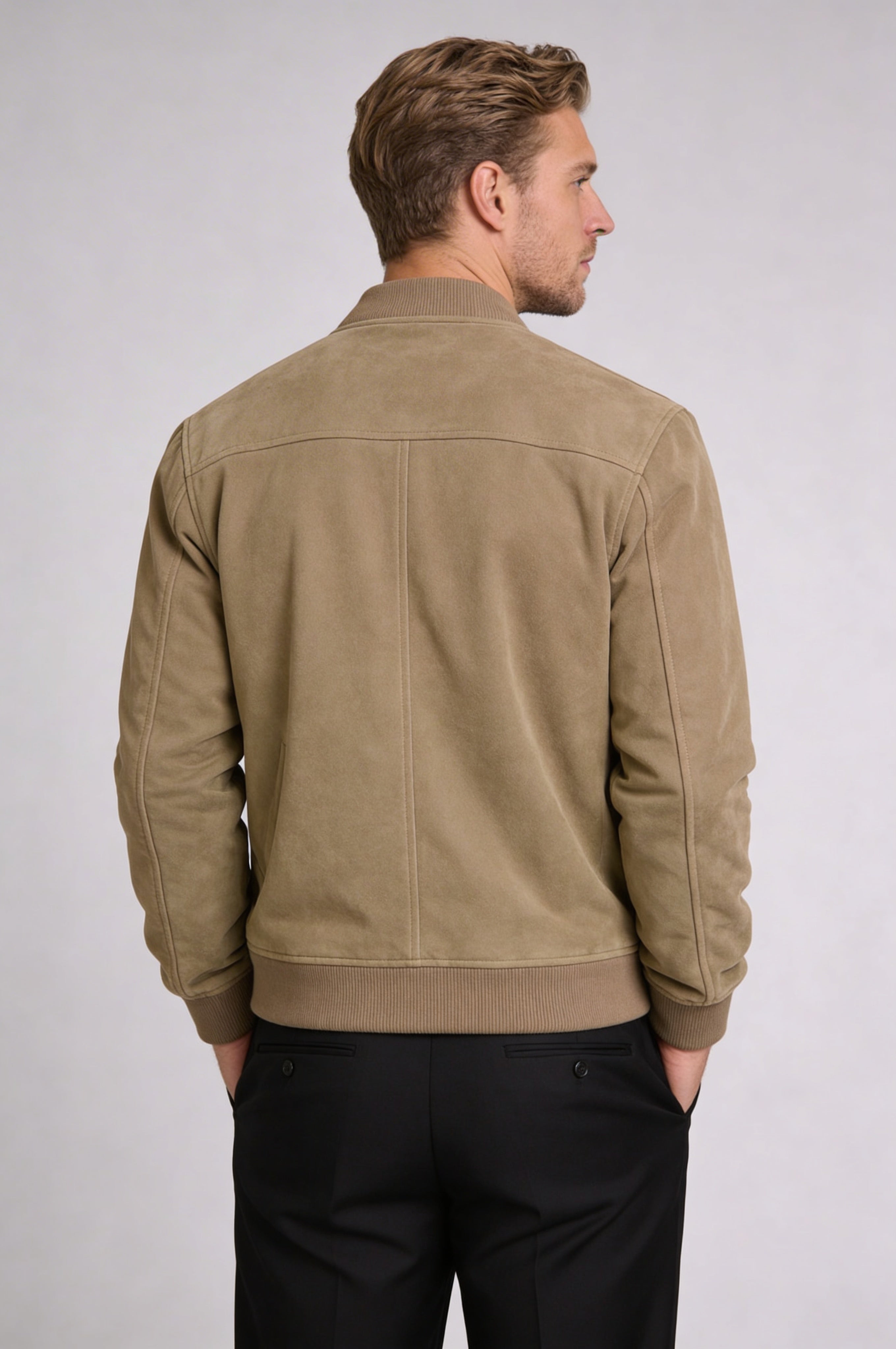 ARVANE SUEDE BOMBER JACKET – BROWN
