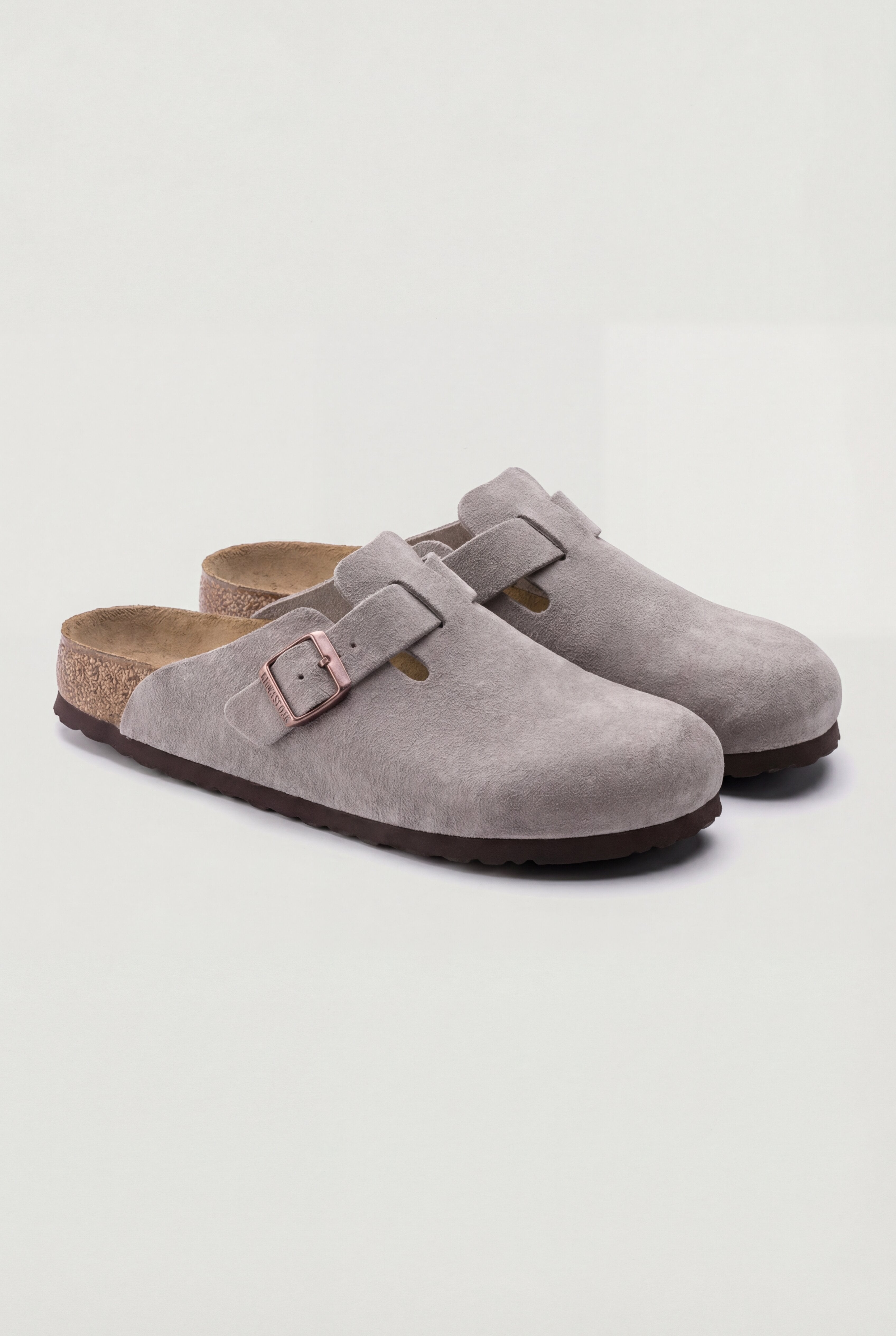 ARVENZO SUEDE CLOG SANDALS – GRAY
