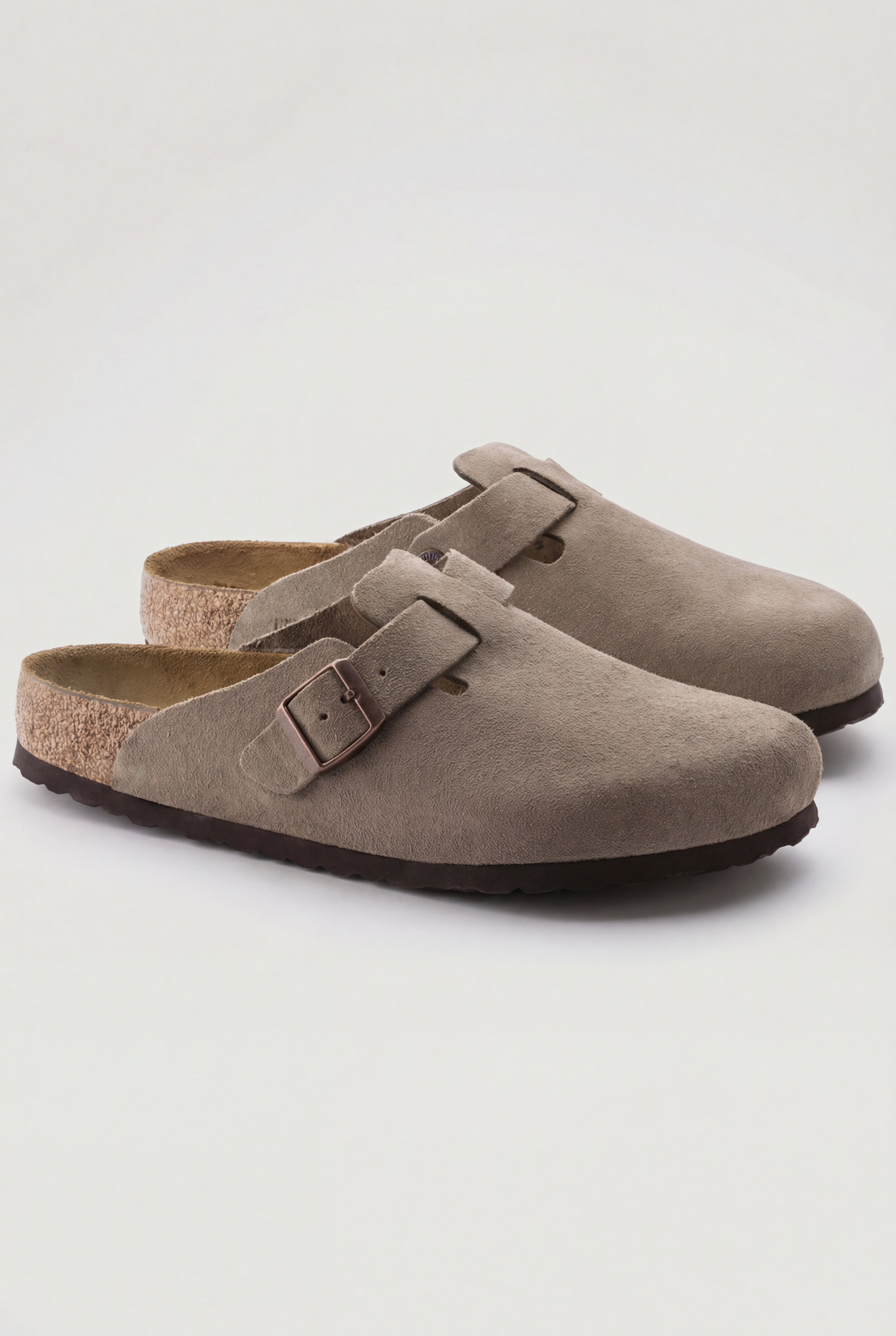 ARVENZO SUEDE CLOG SANDALS – TAUPE