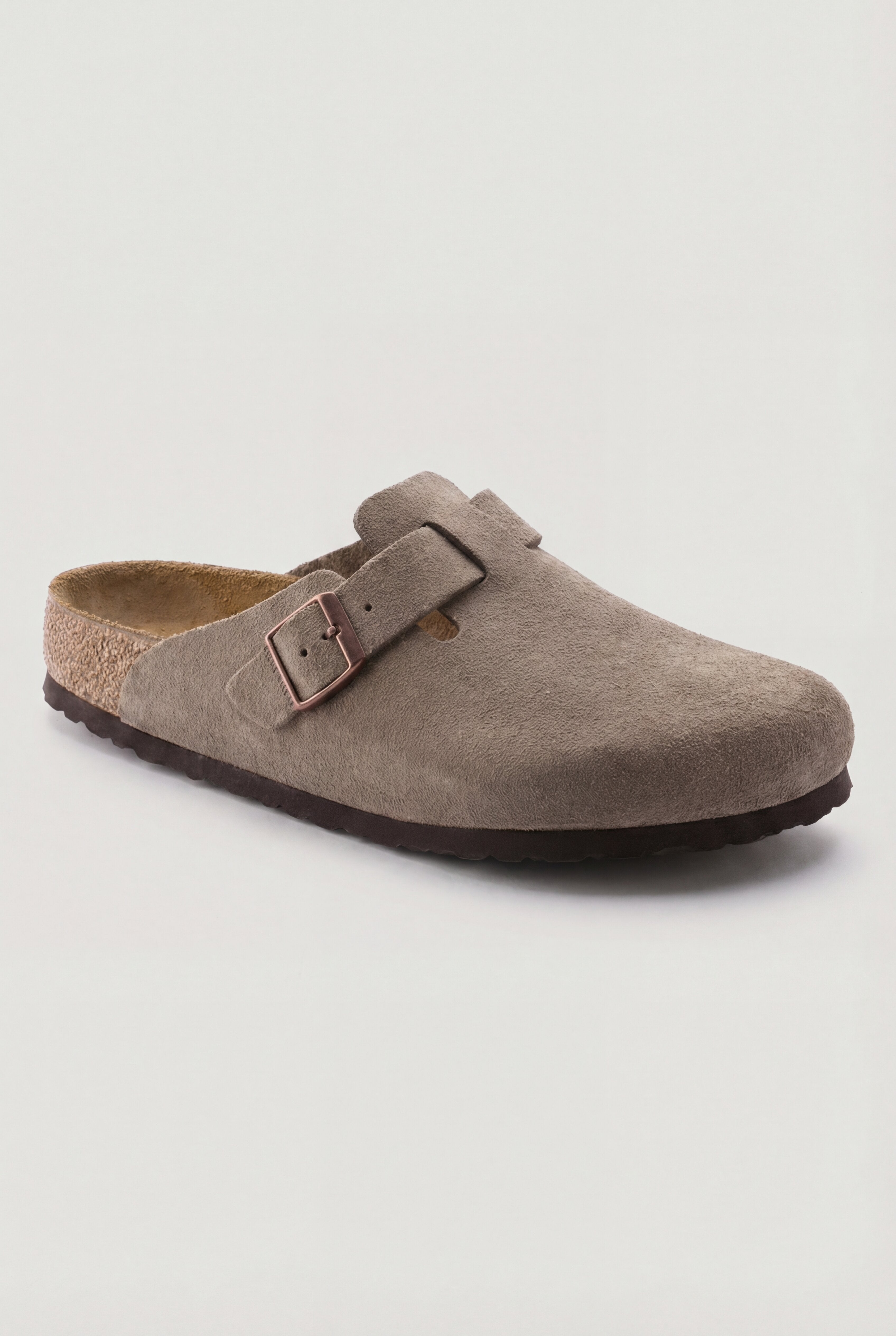 ARVENZO SUEDE CLOG SANDALS – TAUPE