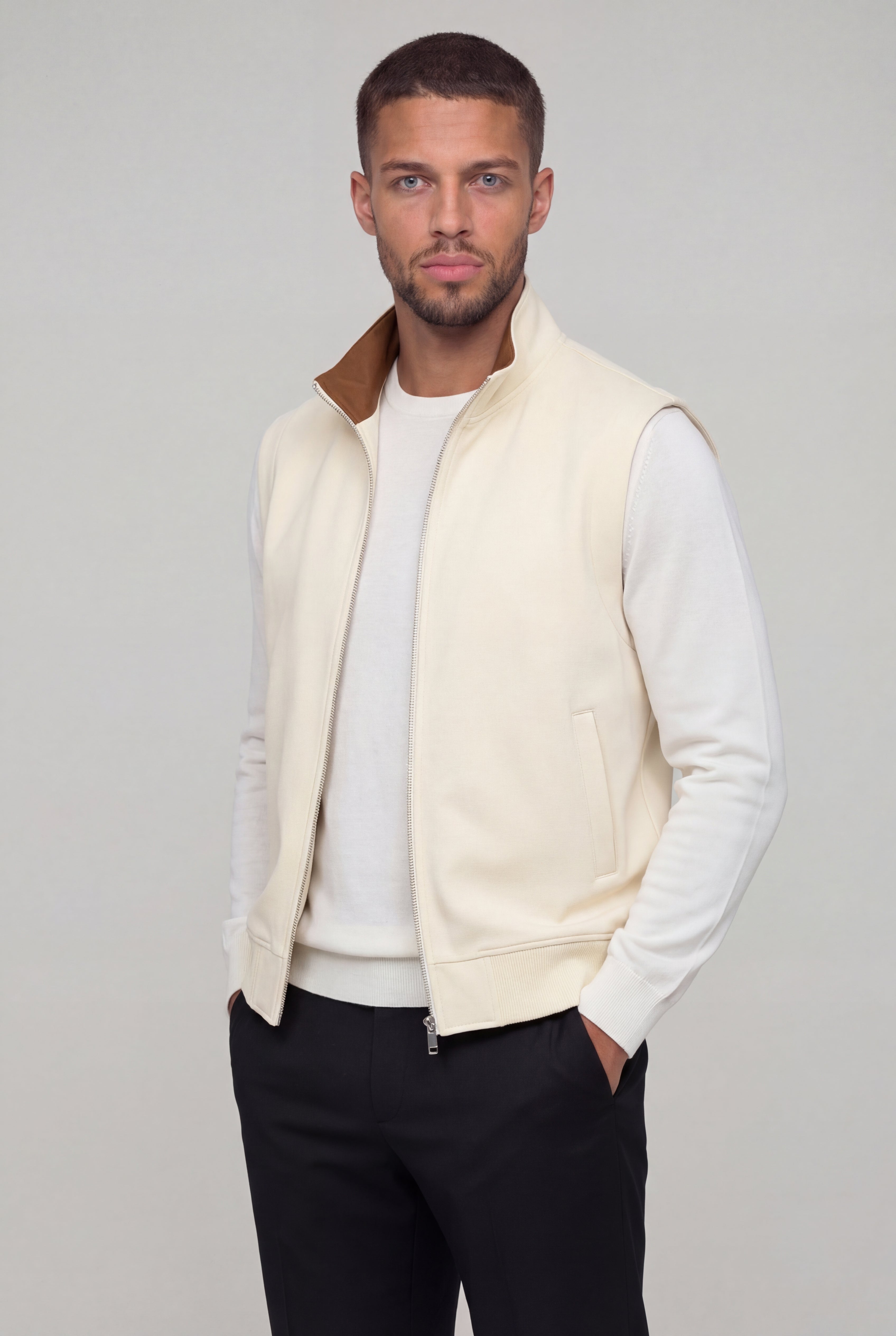 ARVETTO ZIP VEST – APRICOT