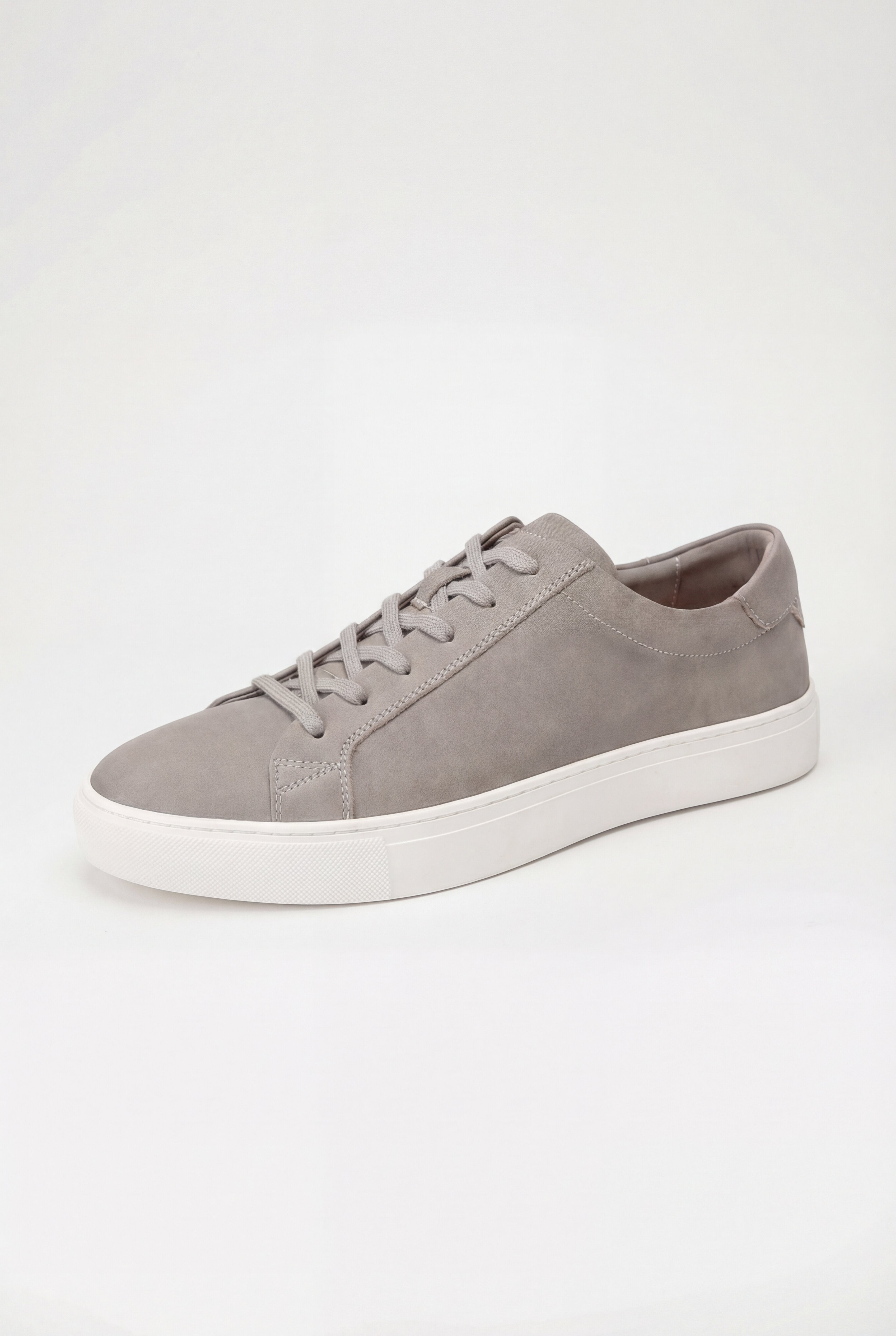ARVEXO LEATHER LACE-UP SNEAKERS – GRAY