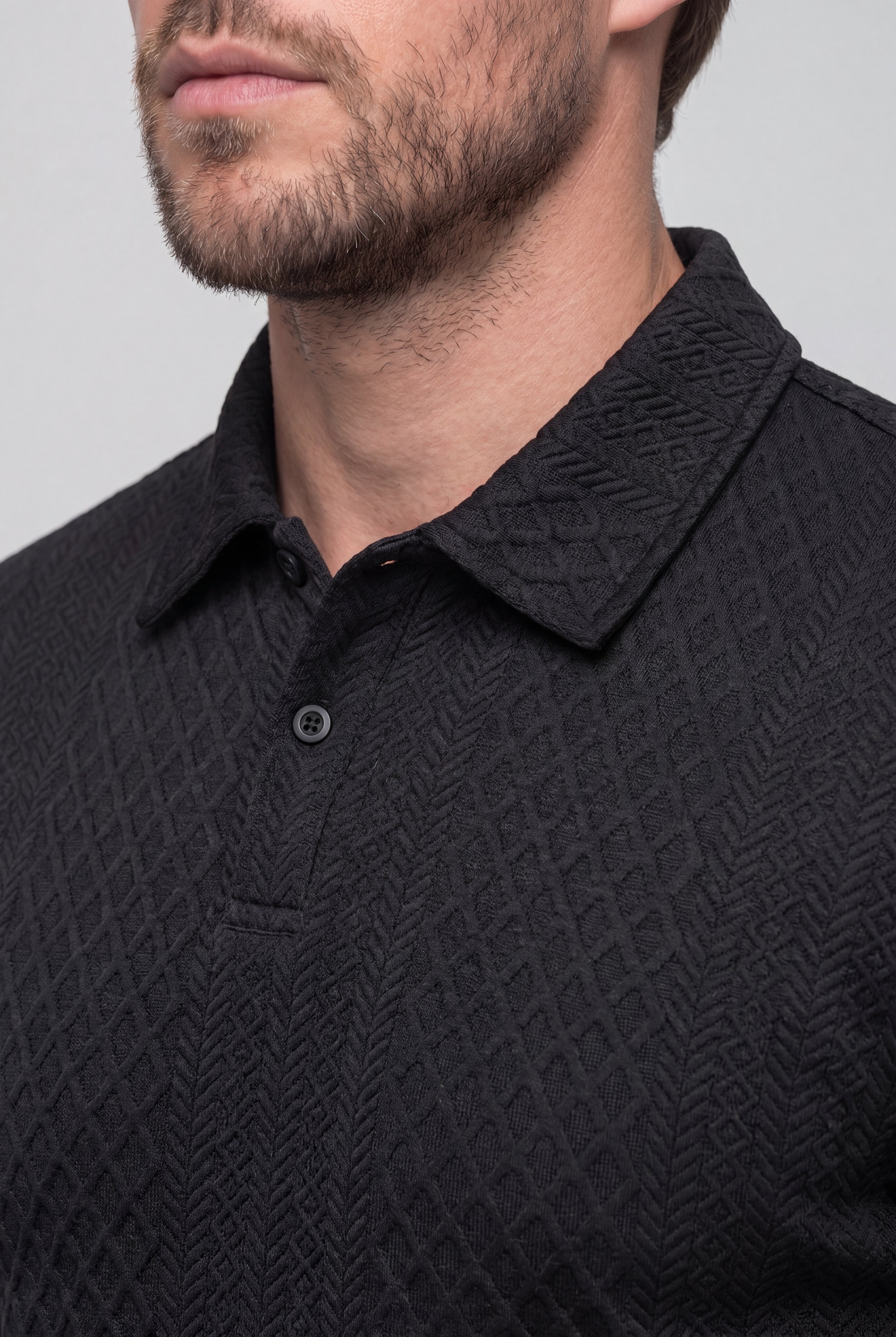 AUREVON JACQUARD POLO SET – BLACK
