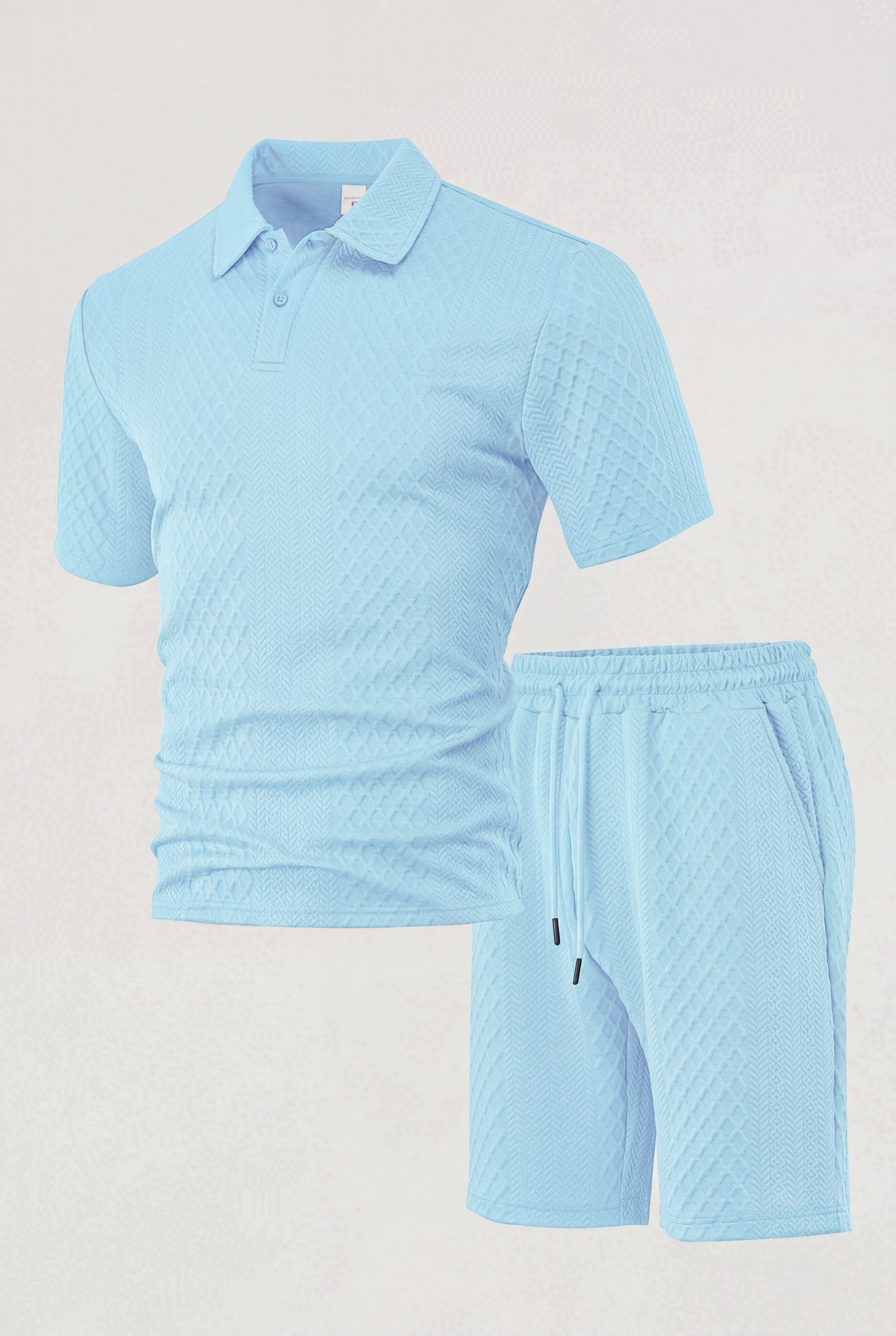 AUREVON JACQUARD POLO SET – BLUE