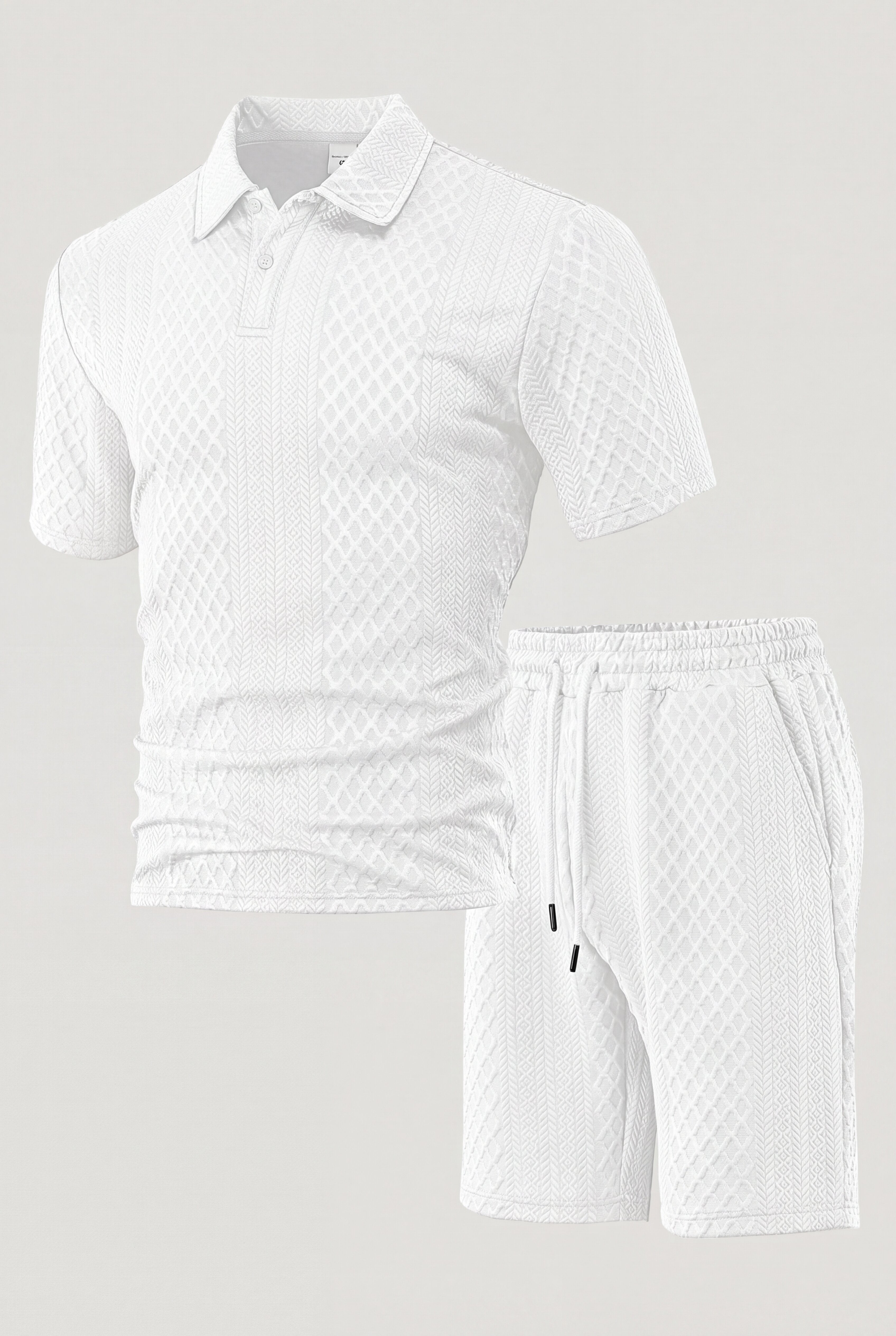 AUREVON JACQUARD POLO SET – WHITE