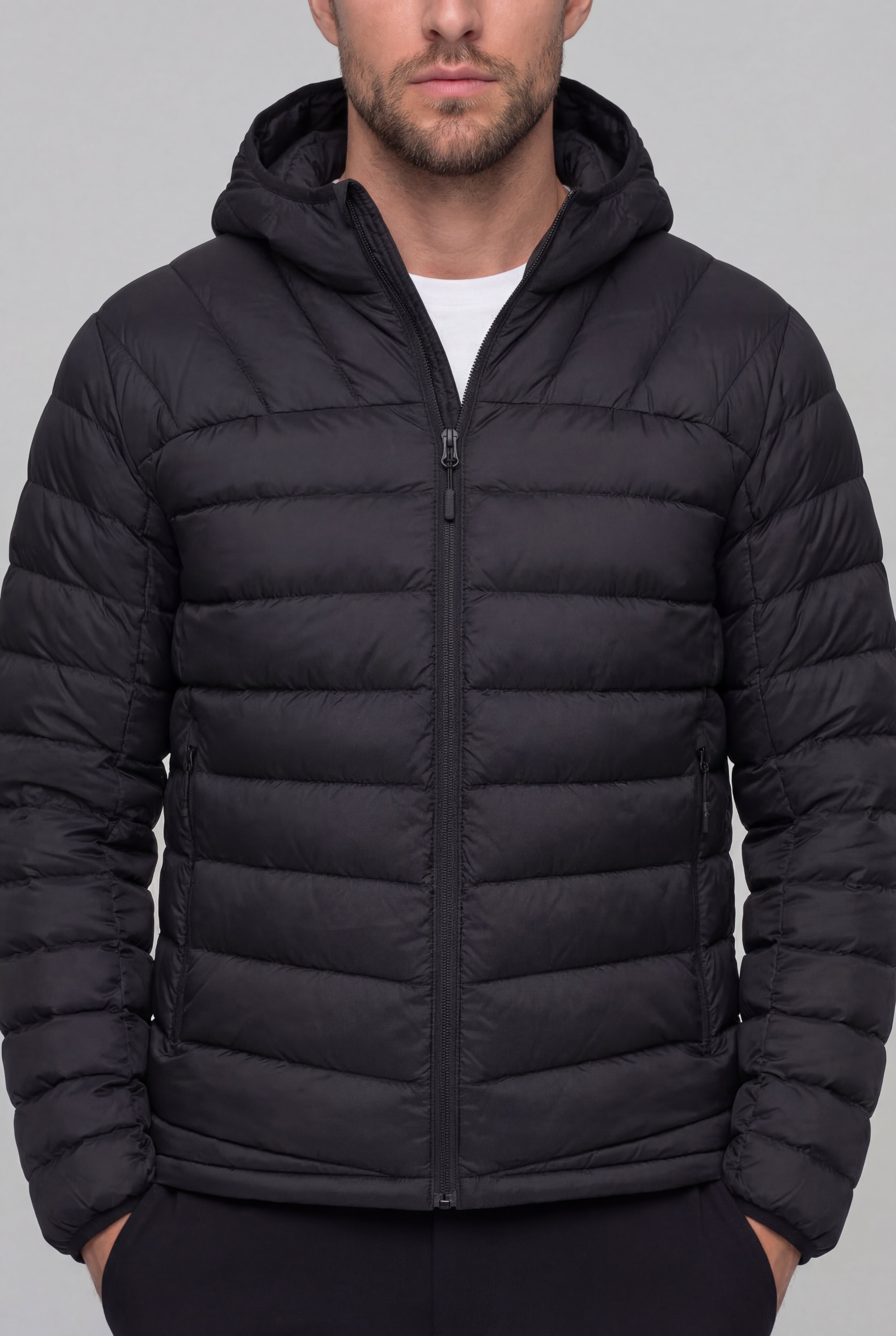 AUREX LIGHTWEIGHT PUFFER JACKET – BLACK