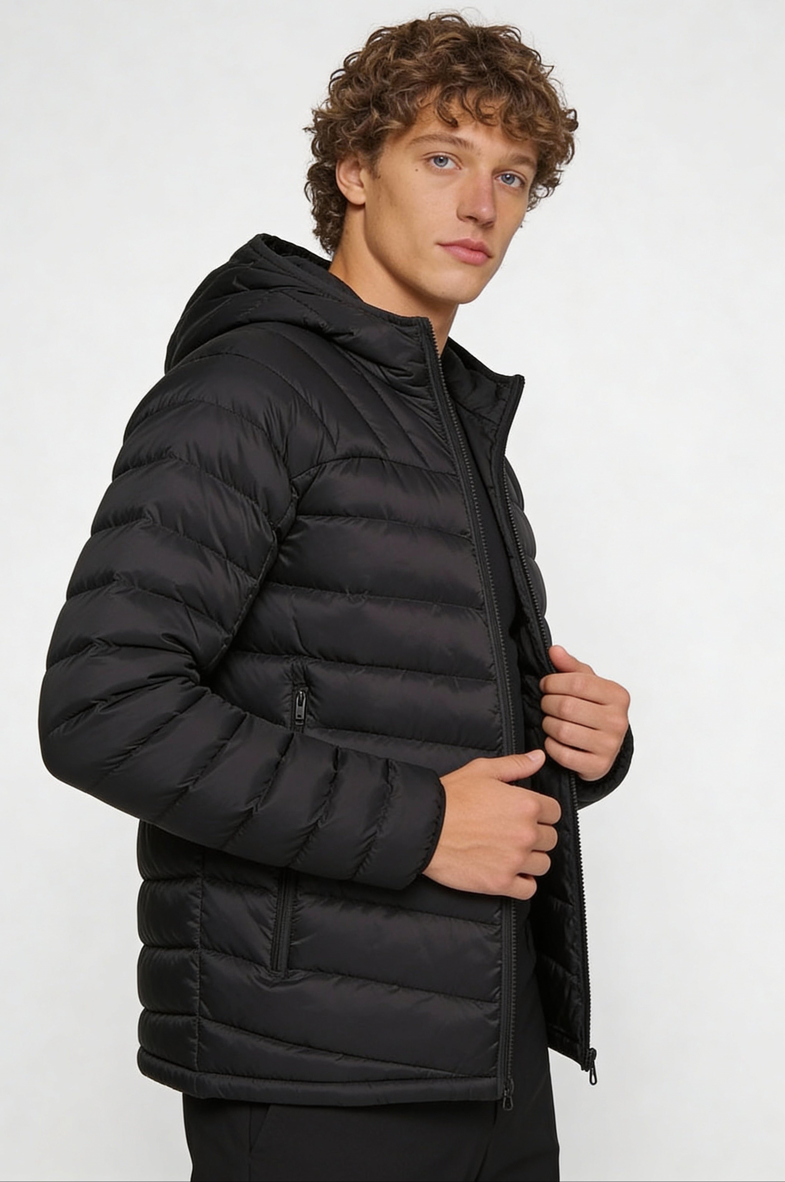 AUREX LIGHTWEIGHT PUFFER JACKET – BLACK