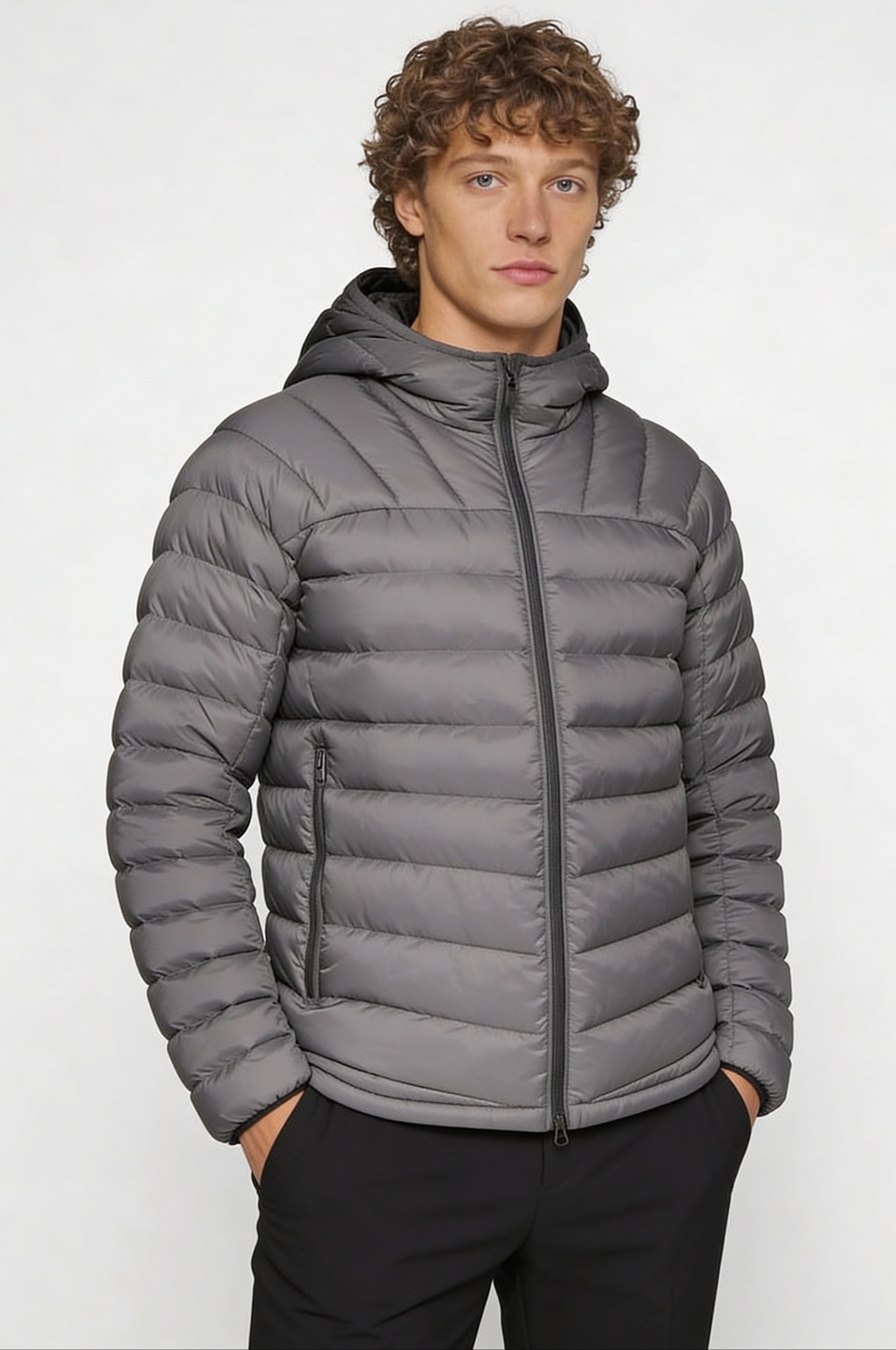 AUREX LIGHTWEIGHT PUFFER JACKET – GRAY
