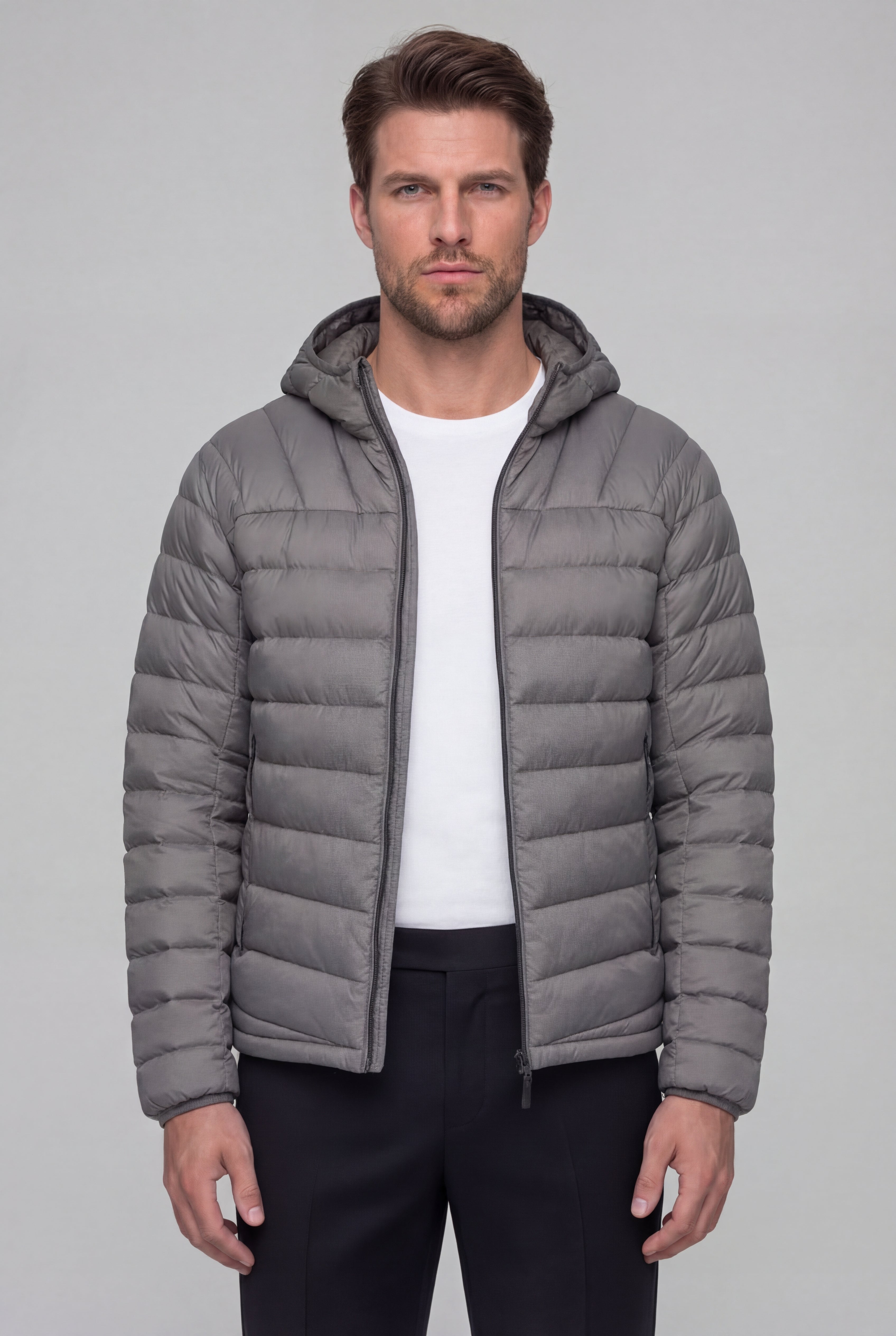 AUREX LIGHTWEIGHT PUFFER JACKET – GRAY