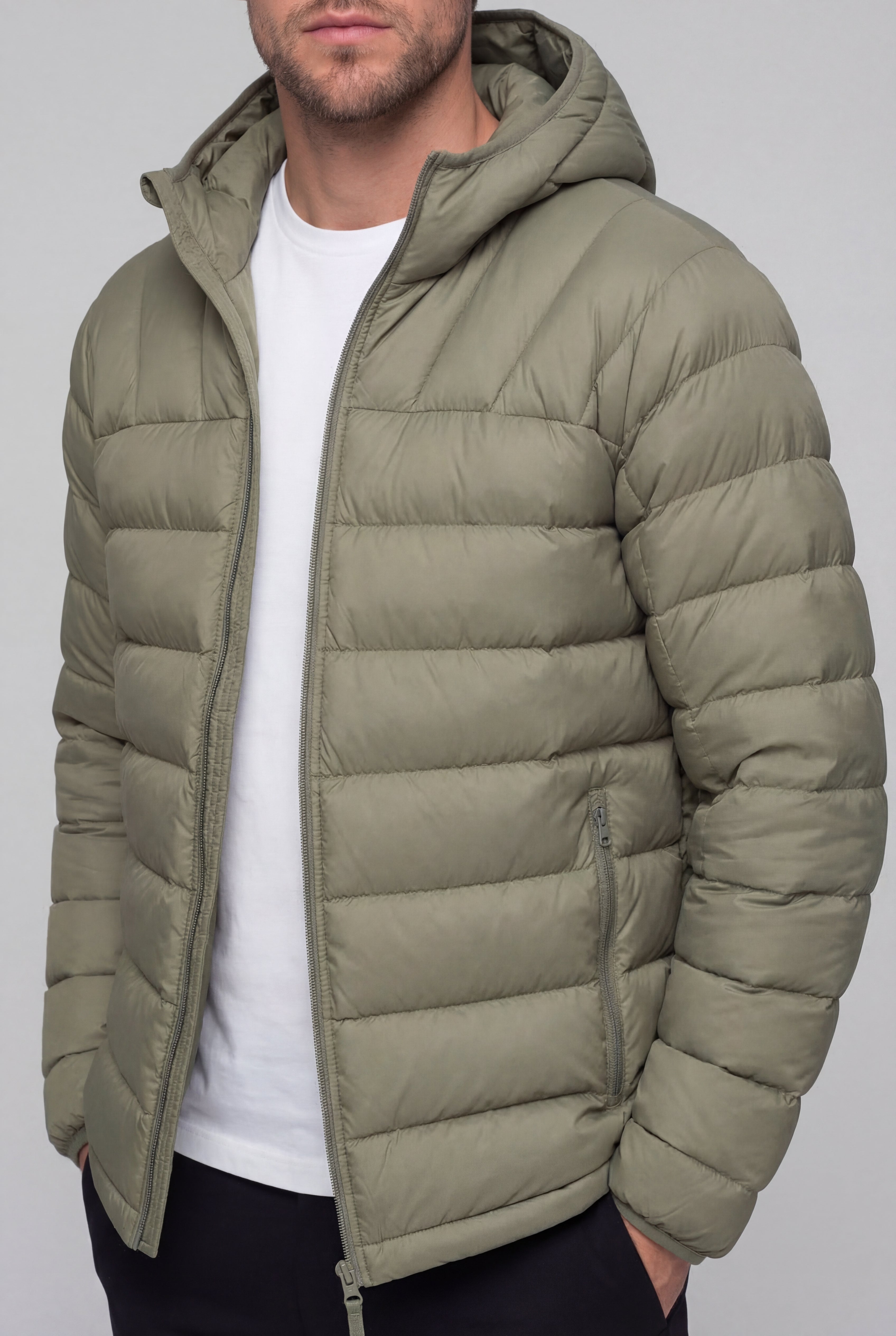 AUREX LIGHTWEIGHT PUFFER JACKET – OLIVE