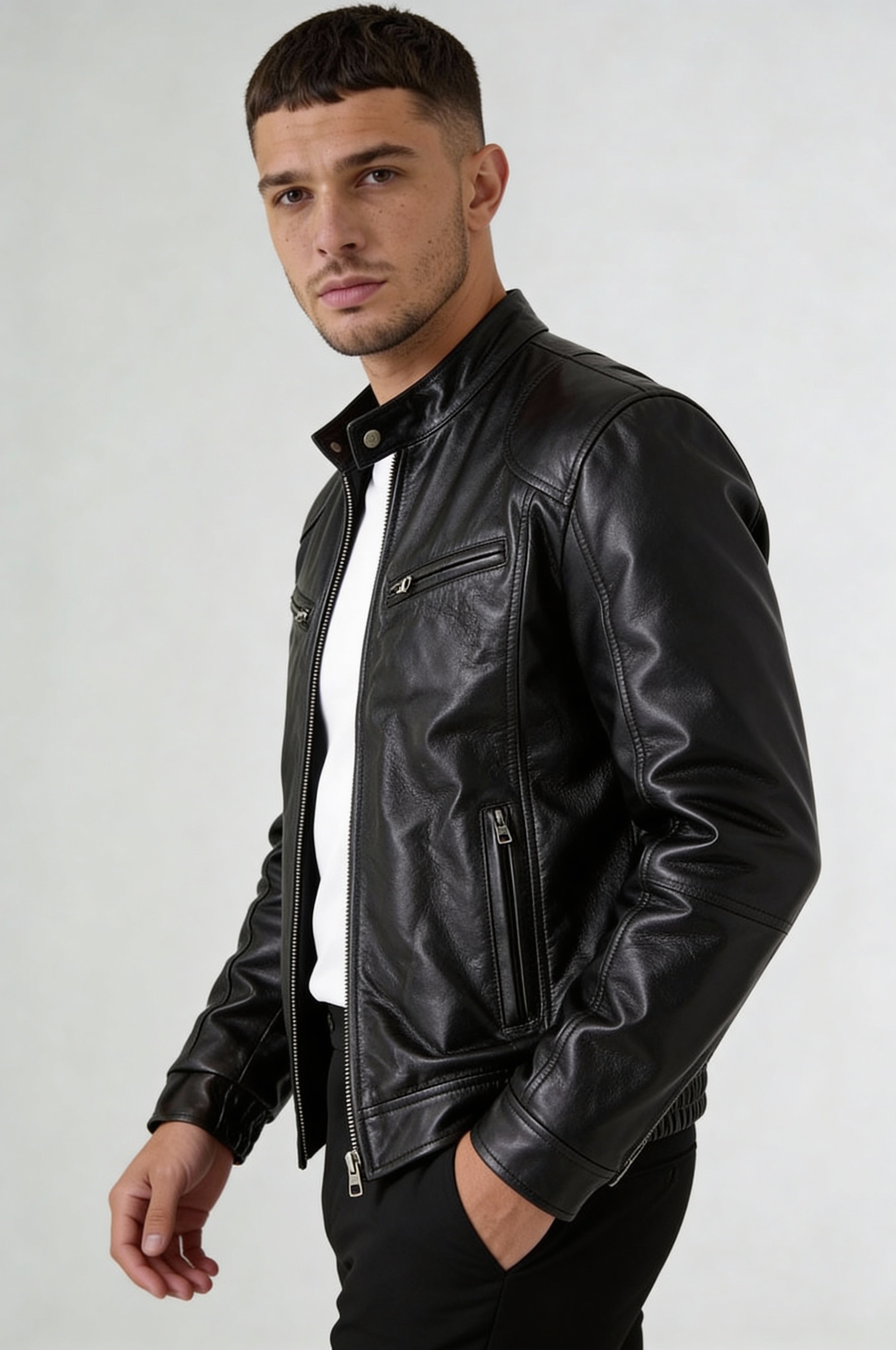 AVIRO LEATHER JACKET – BLACK