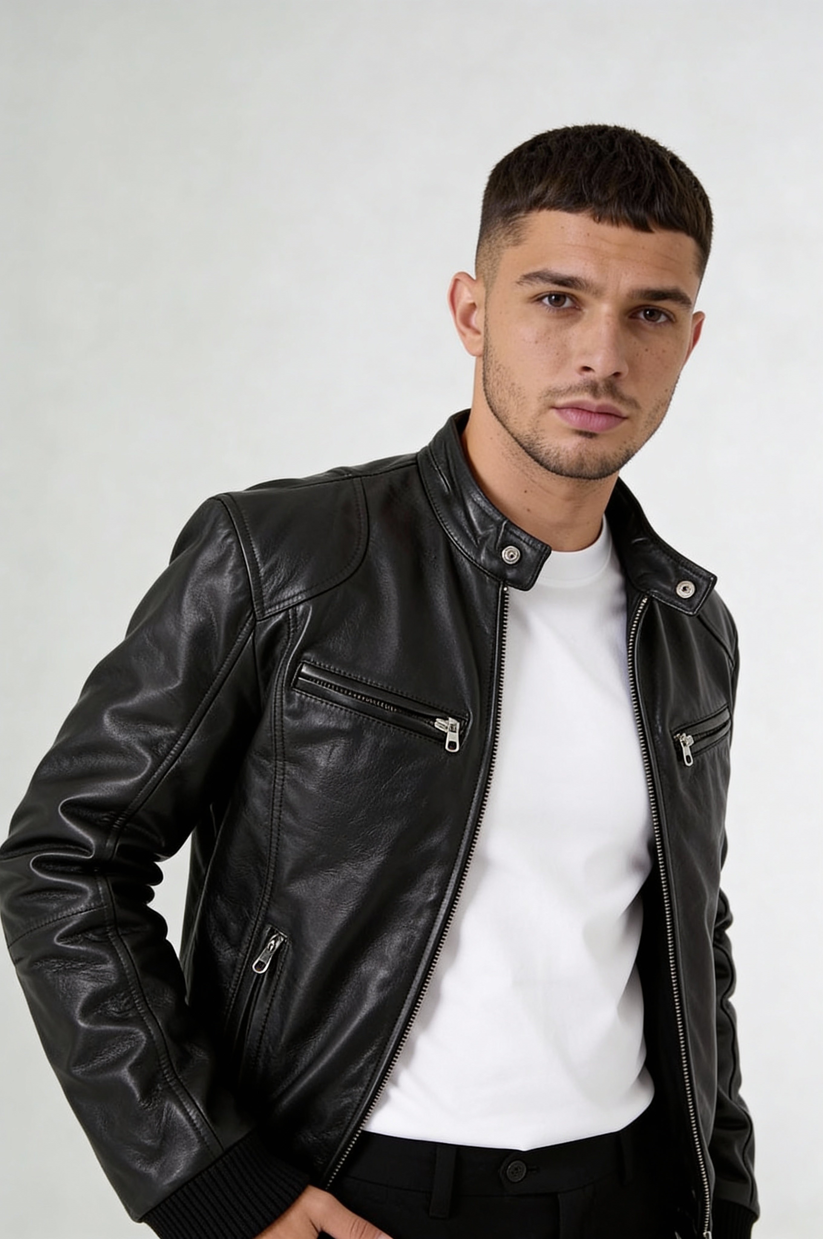 AVIRO LEATHER JACKET – BLACK