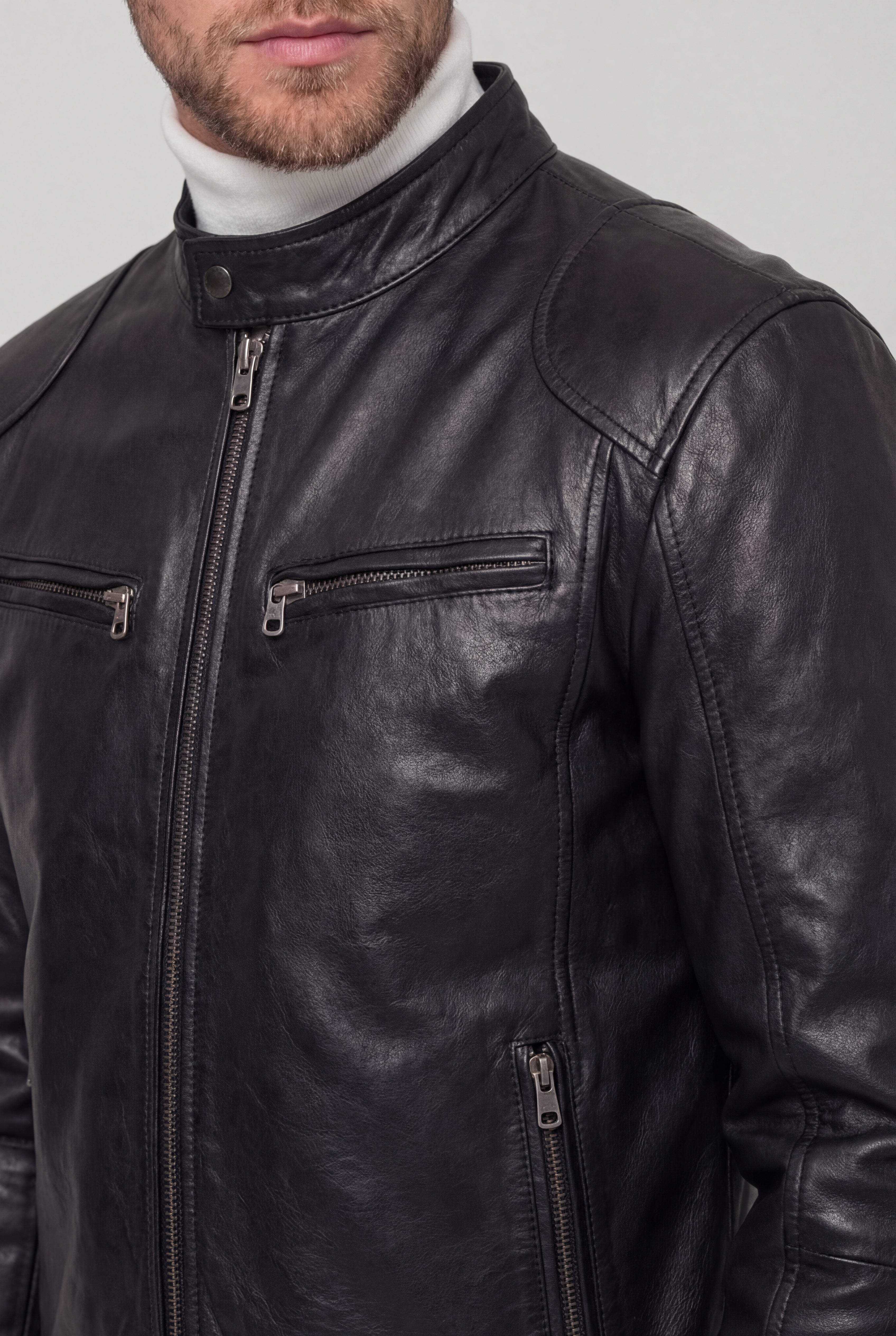AVIRO LEATHER JACKET – BLACK