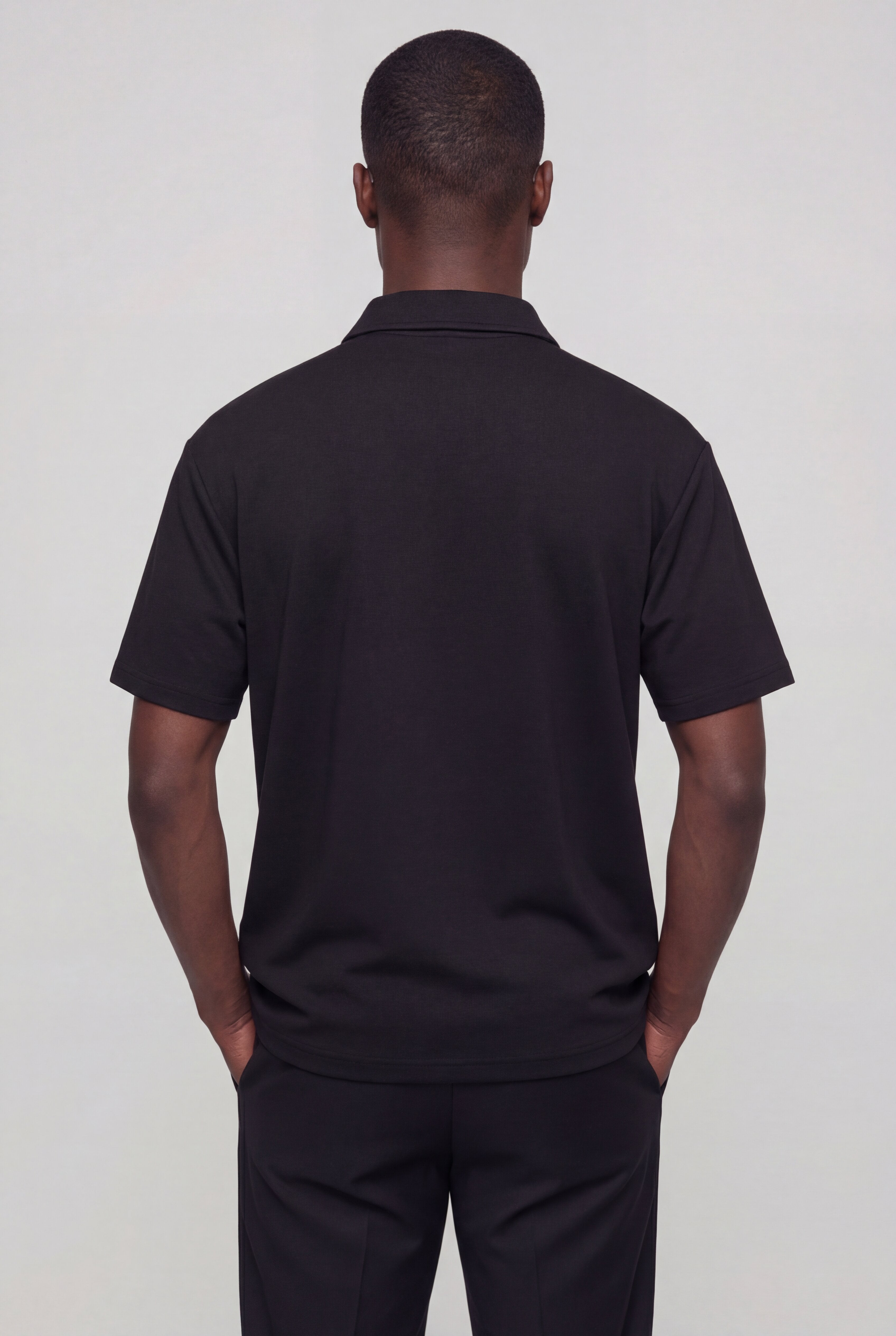 AZERON ZIP POLO T-SHIRT – BLACK