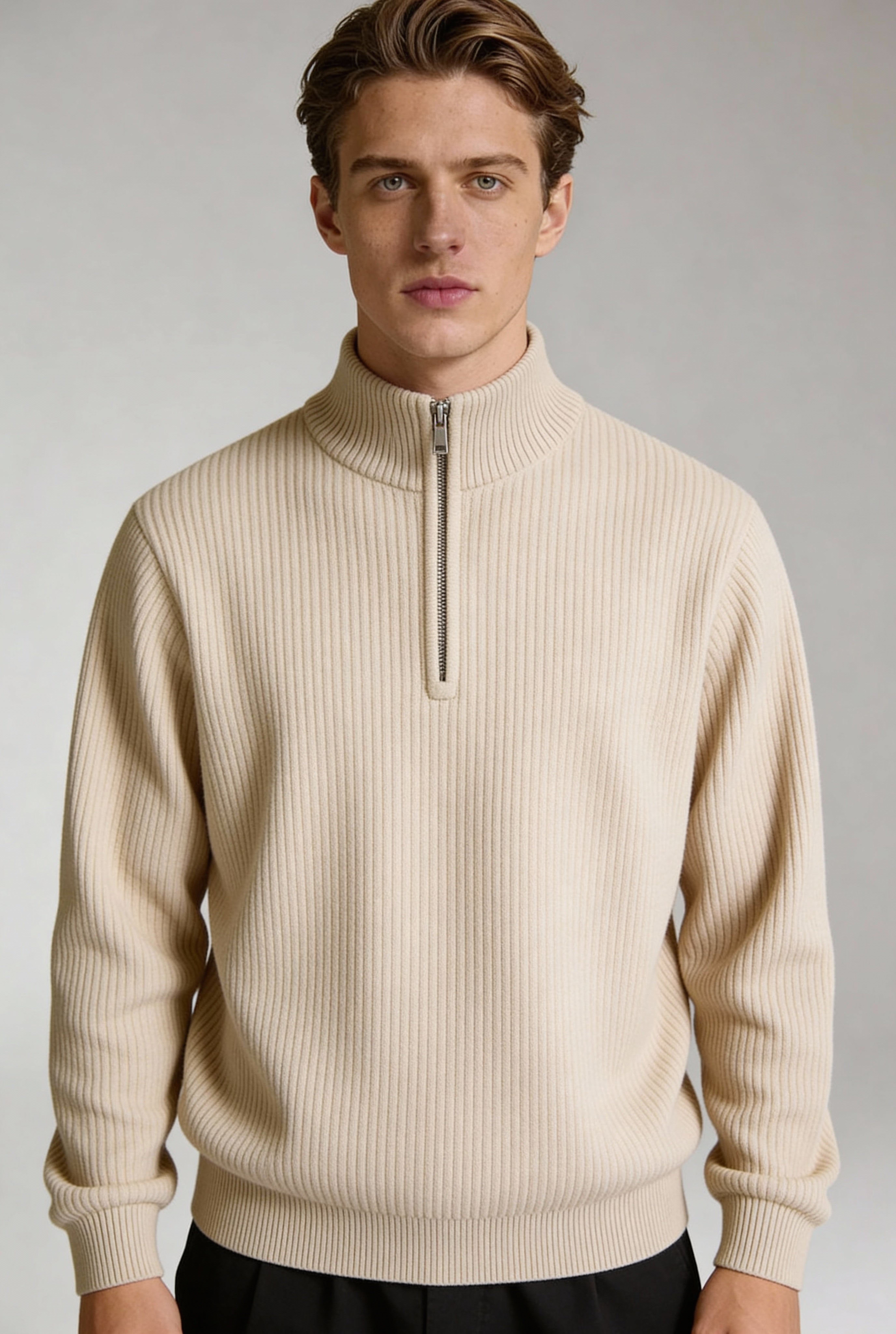 Ardenholt Quarter-Zip Sweater – Beige
