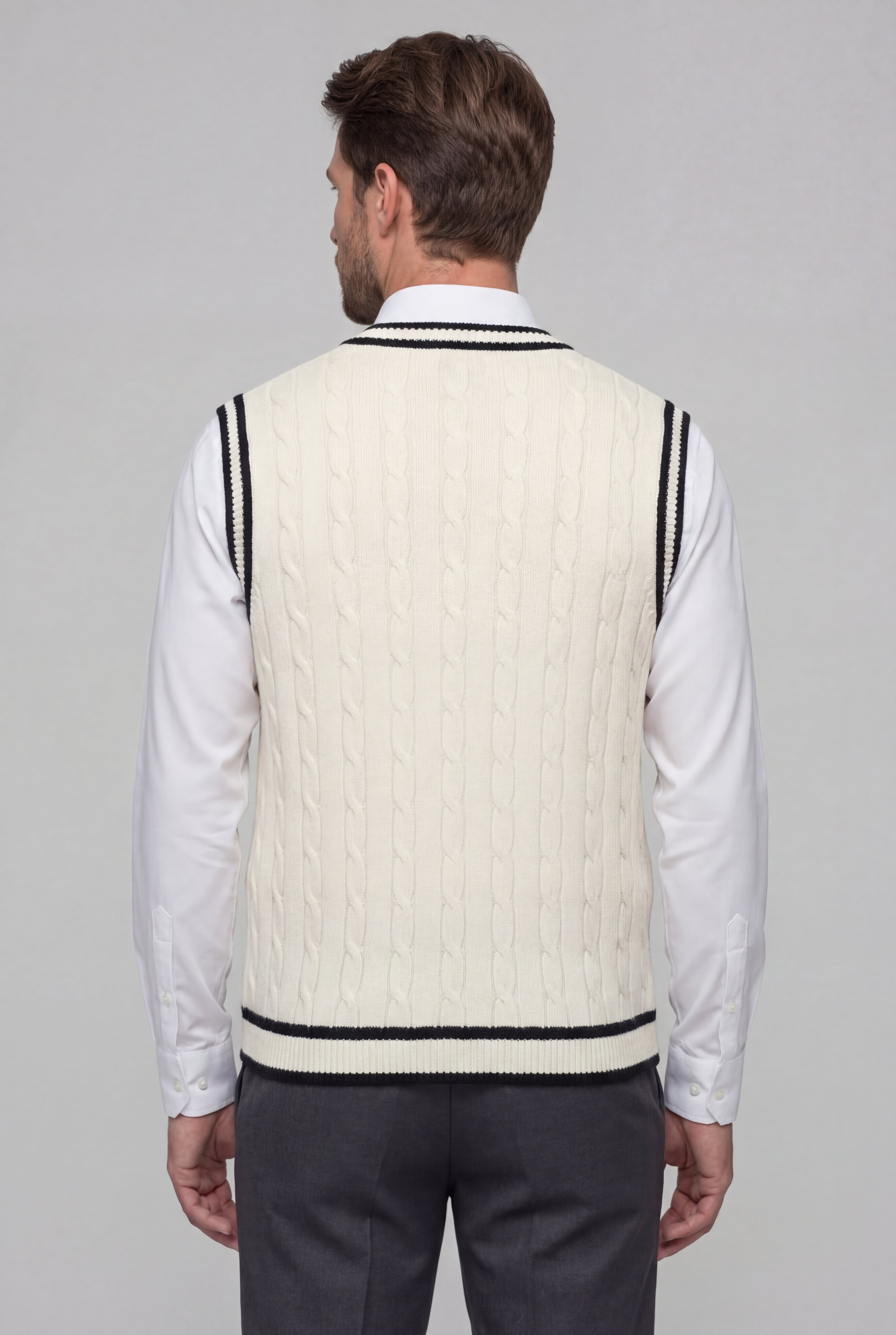 BALIN KNIT V-NECK VEST - WHITE