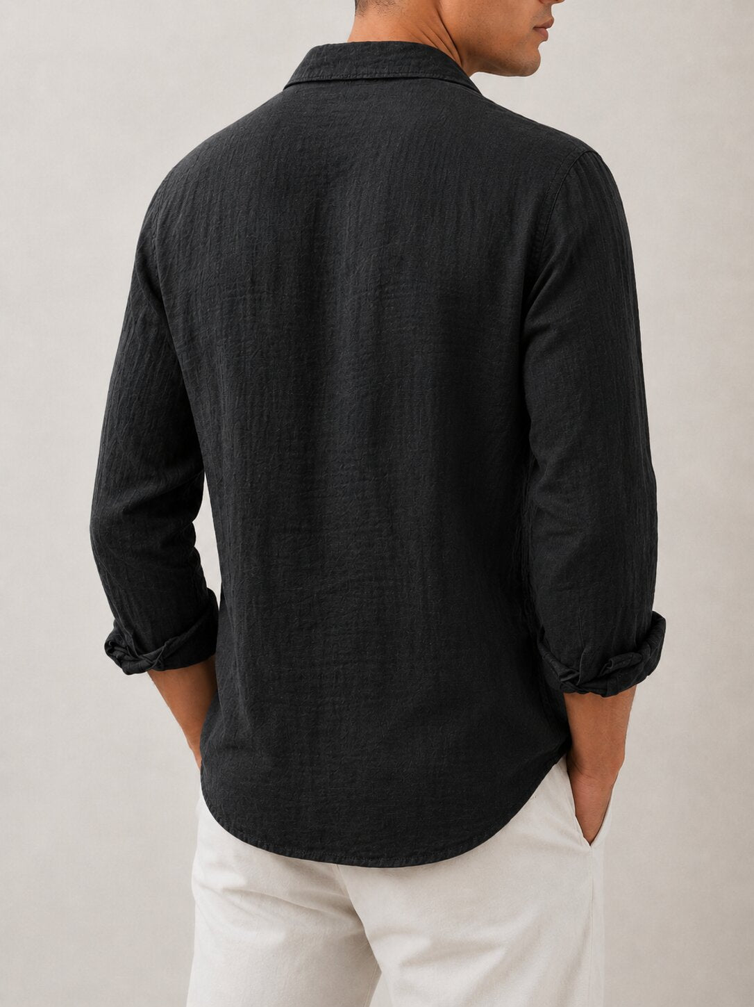 CALVIRO LINEN SHIRT – BLACK