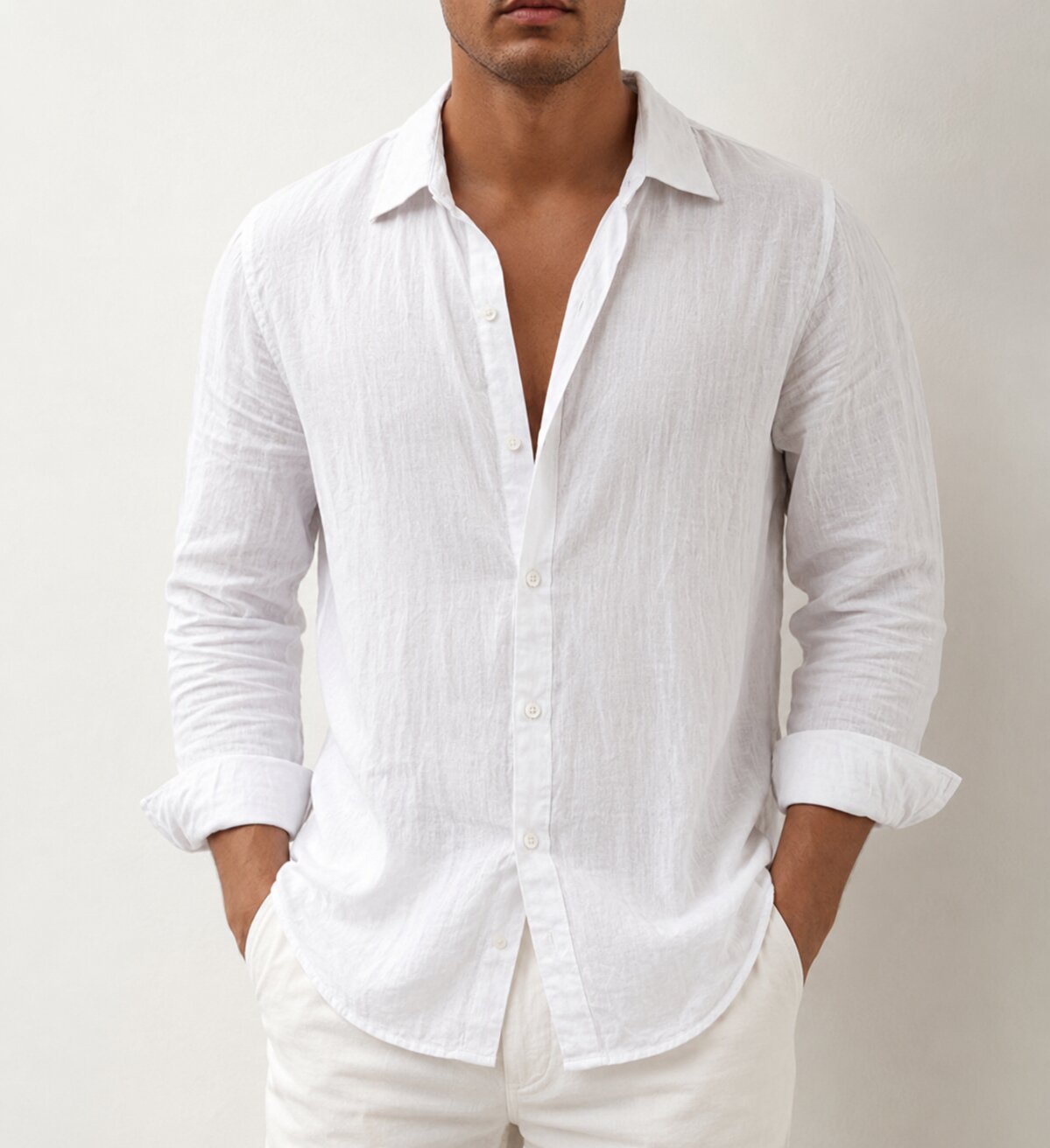 CALVIRO LINEN SHIRT – WHITE