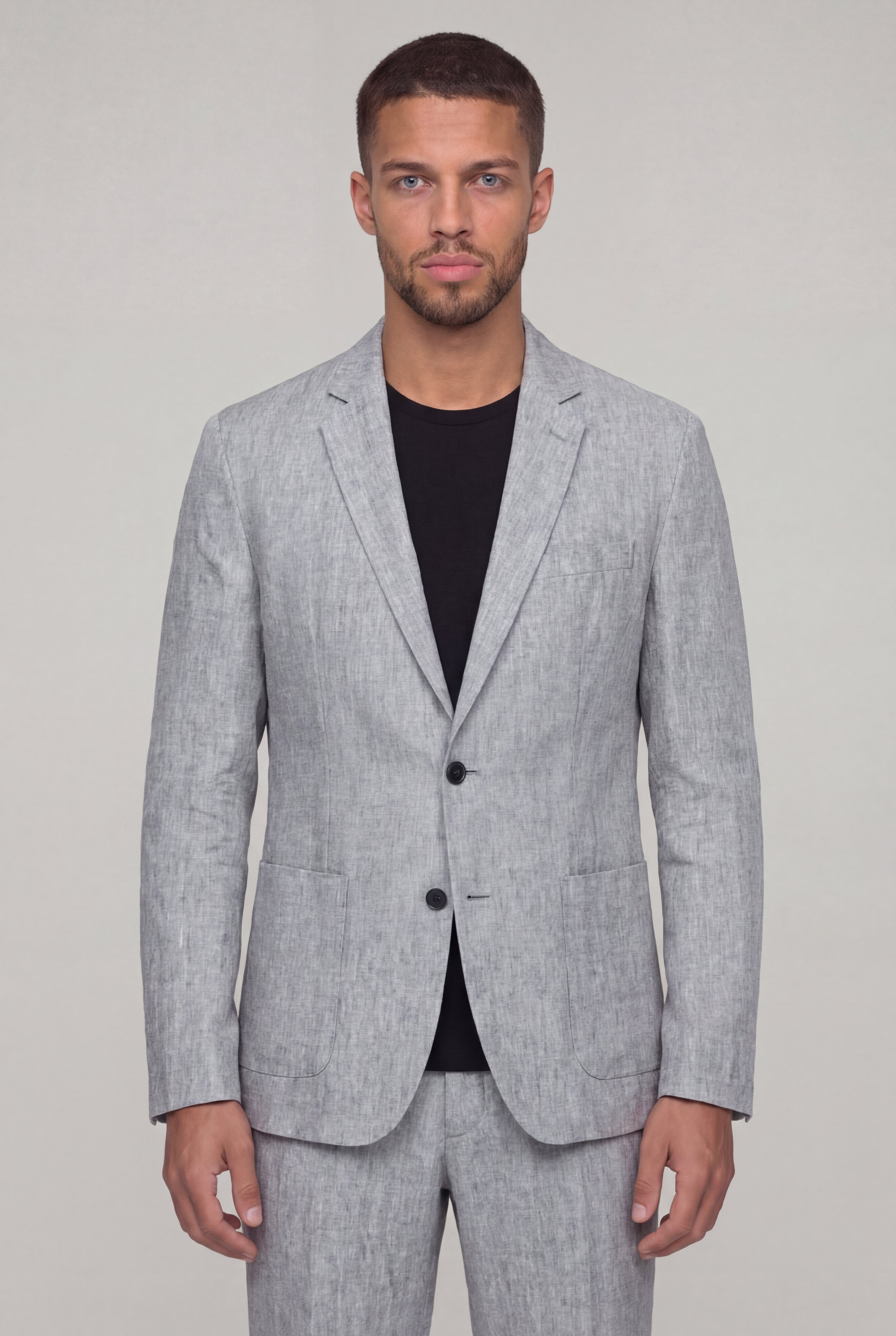 COLEQ LINEN SUIT SET – GRAY