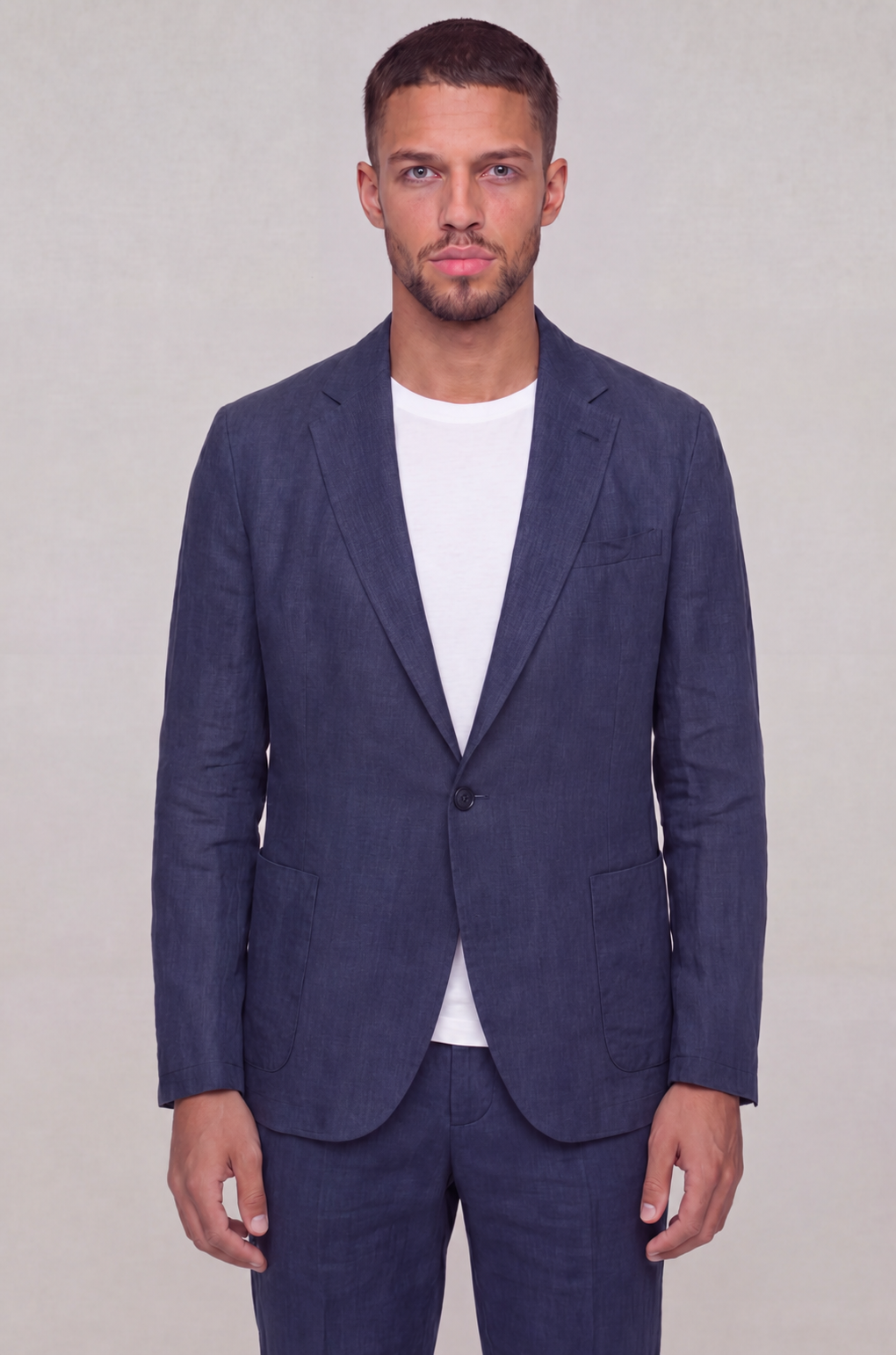 COLEQ LINEN SUIT SET – NAVY