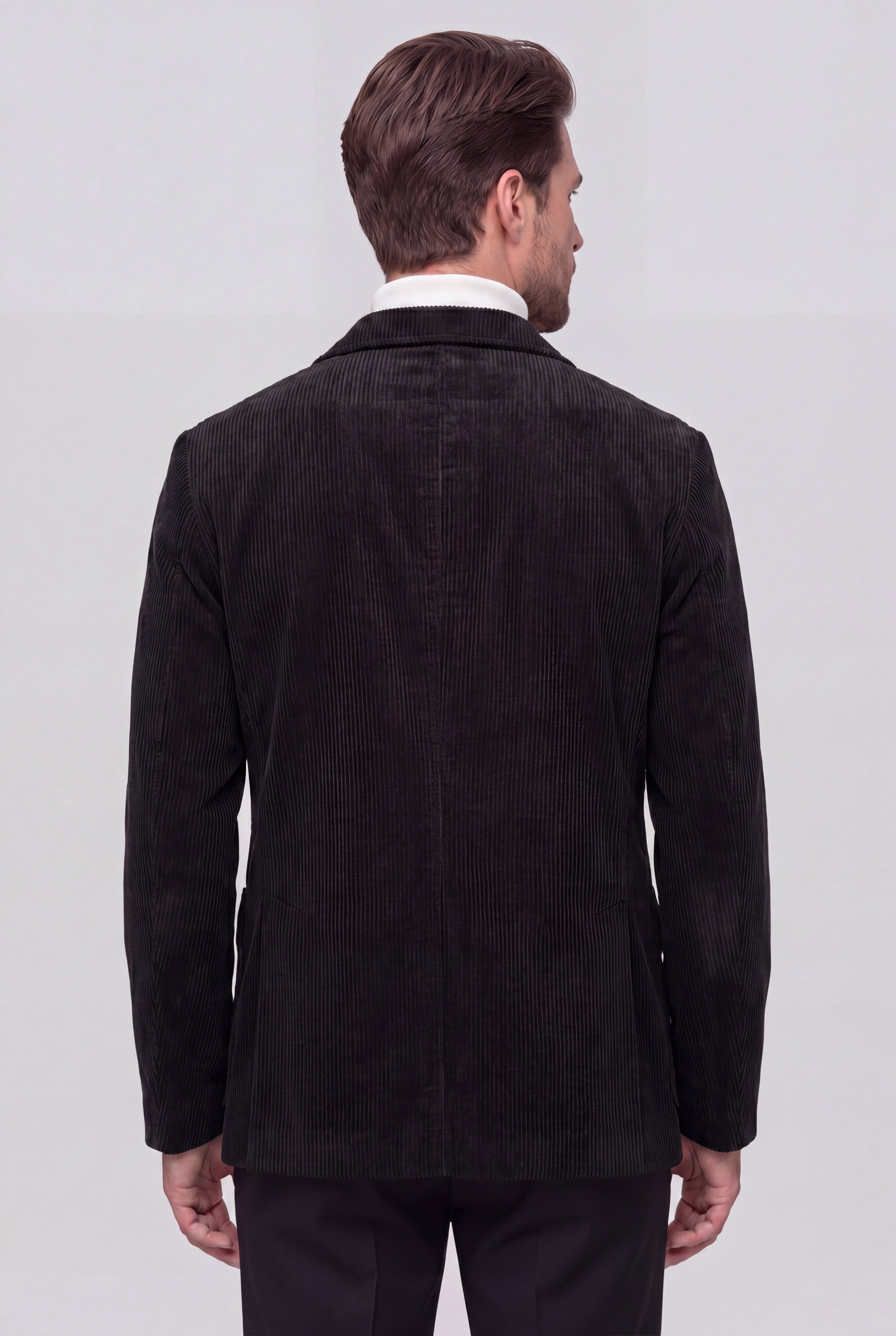 CORDUROY CASUAL BLAZER - BLACK