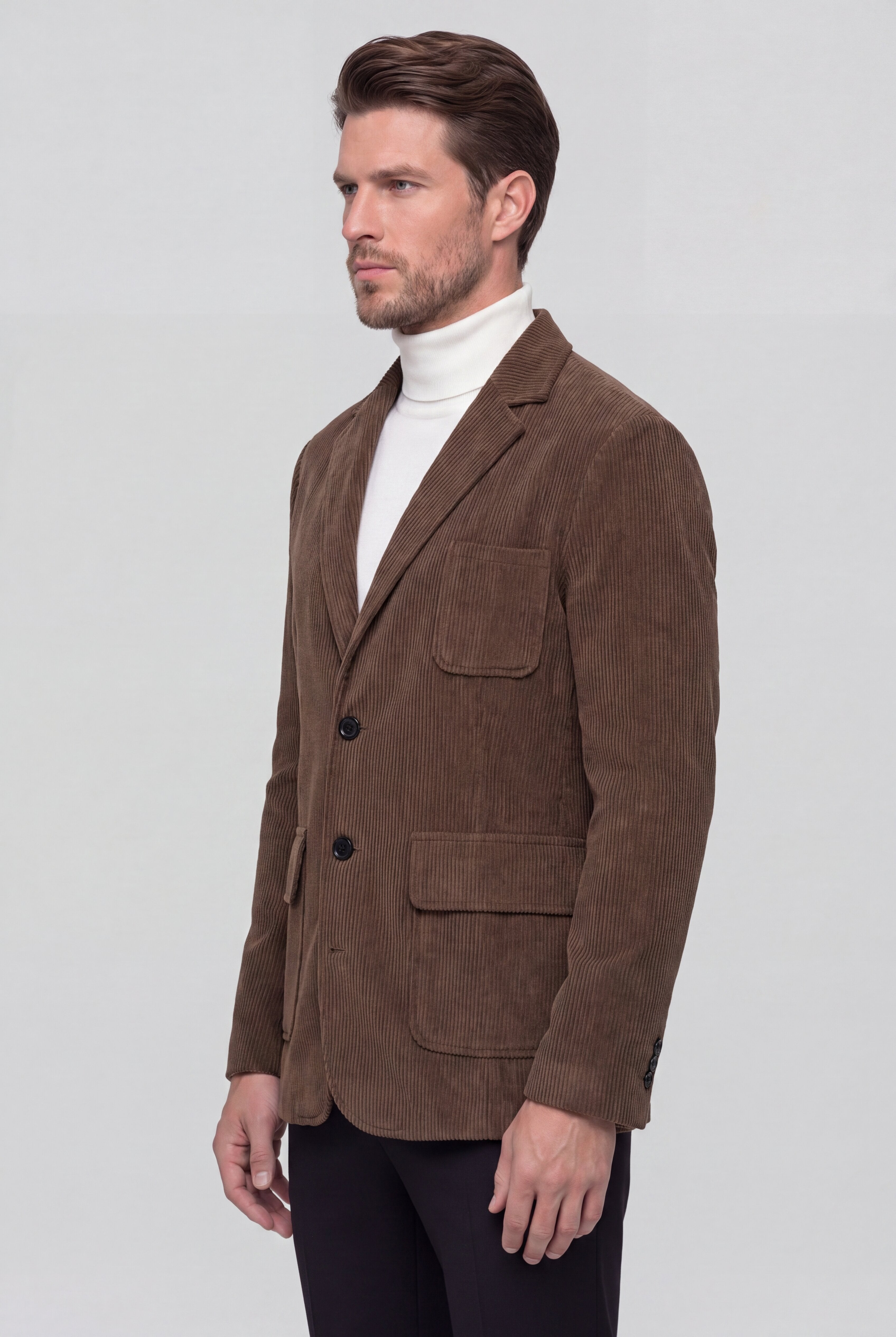 CORDUROY CASUAL BLAZER - BROWN