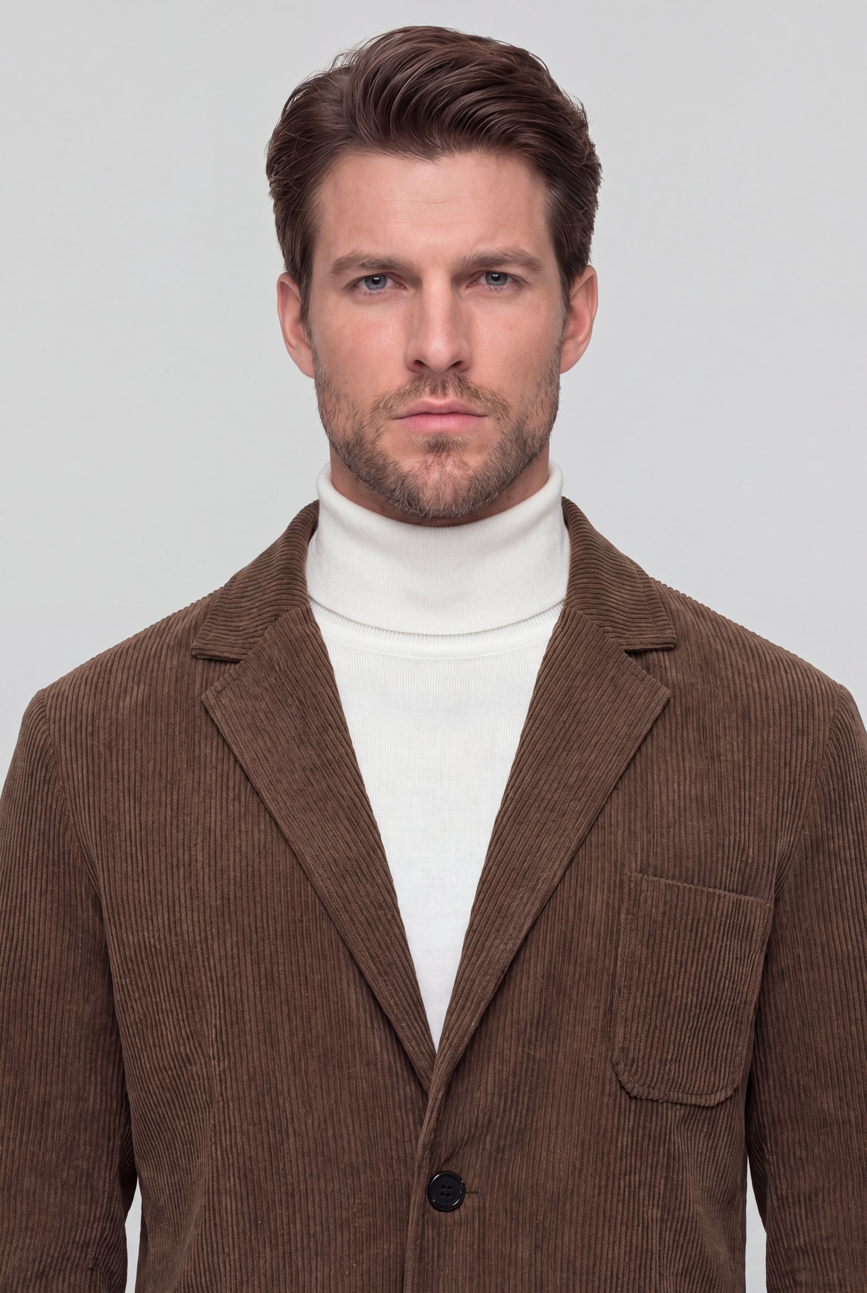 CORDUROY CASUAL BLAZER - BROWN