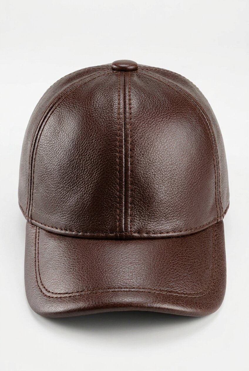 CORVEXA LEATHER BASEBALL CAP – BROWN