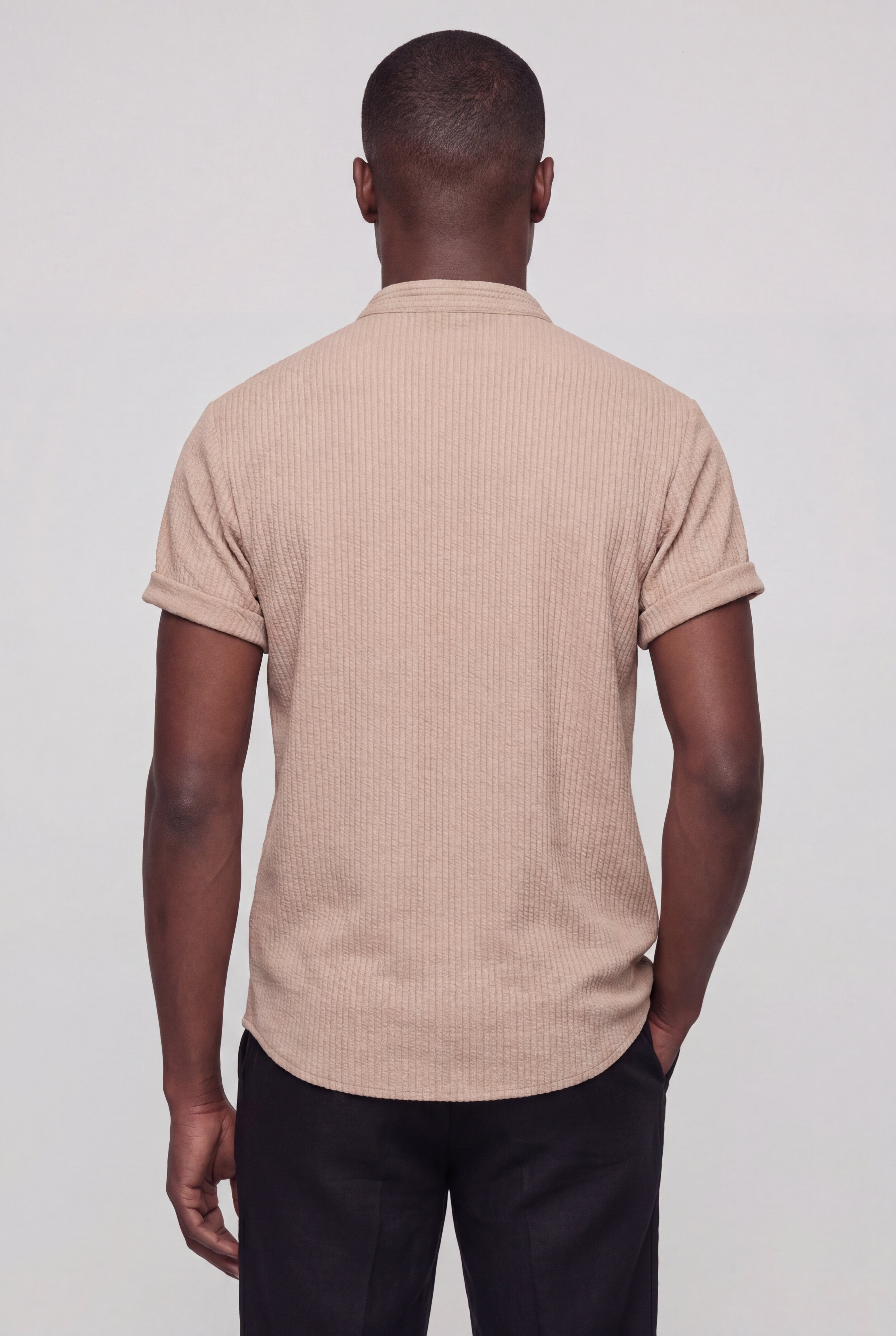 CYNTARO TEXTURED SHIRT – BROWN