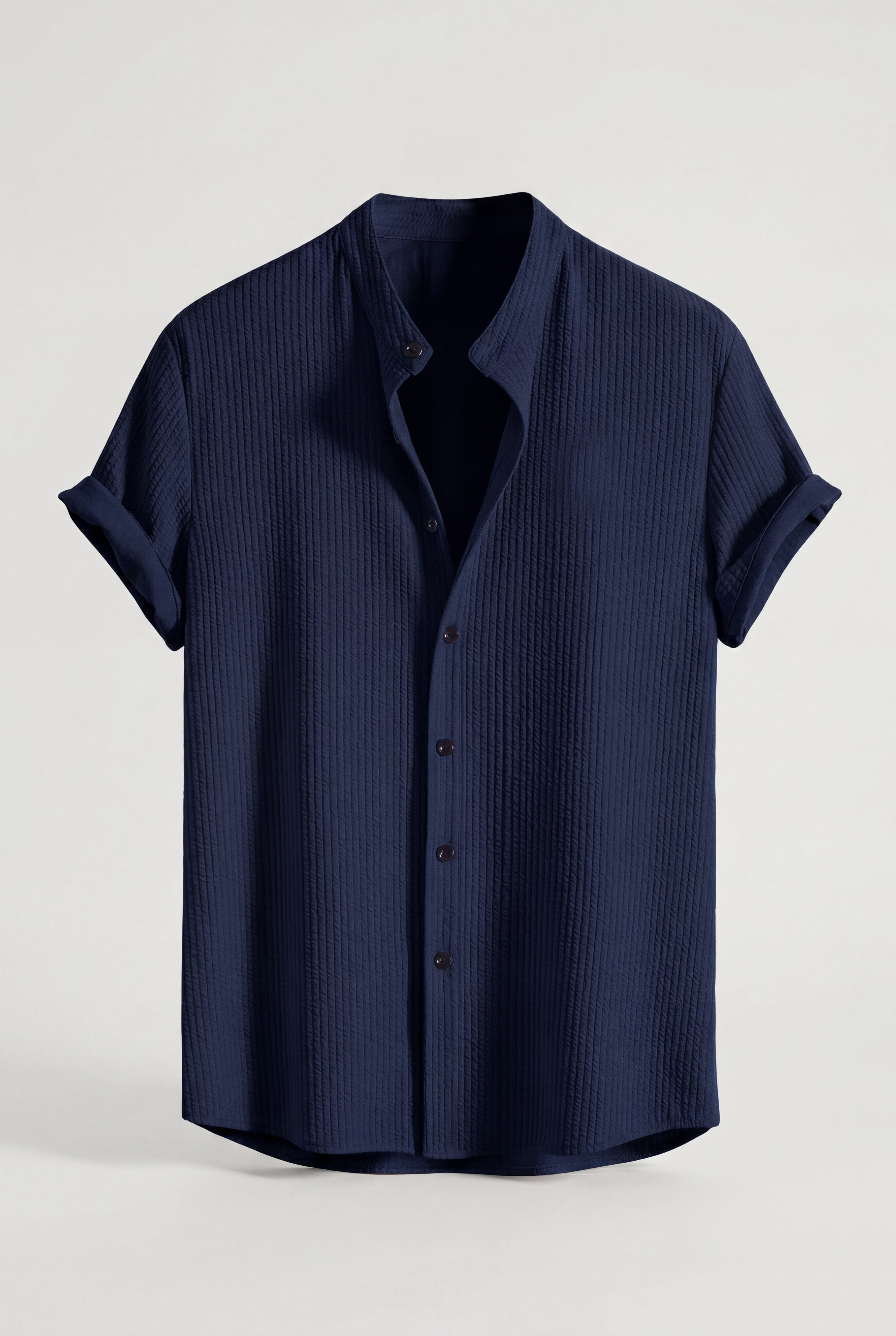 CYNTARO TEXTURED SHIRT – NAVY