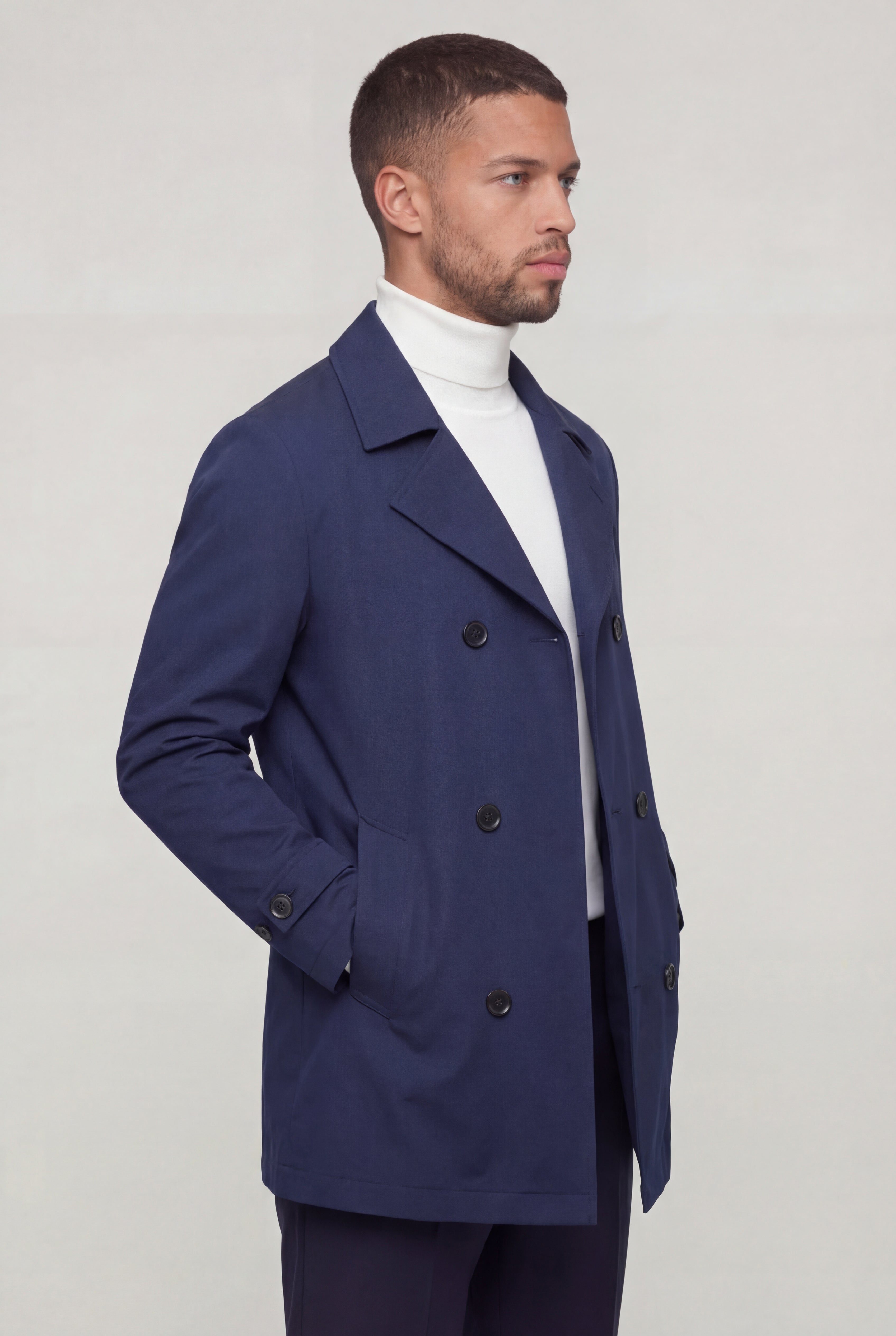 DRAEVON TAILORED COAT – NAVY