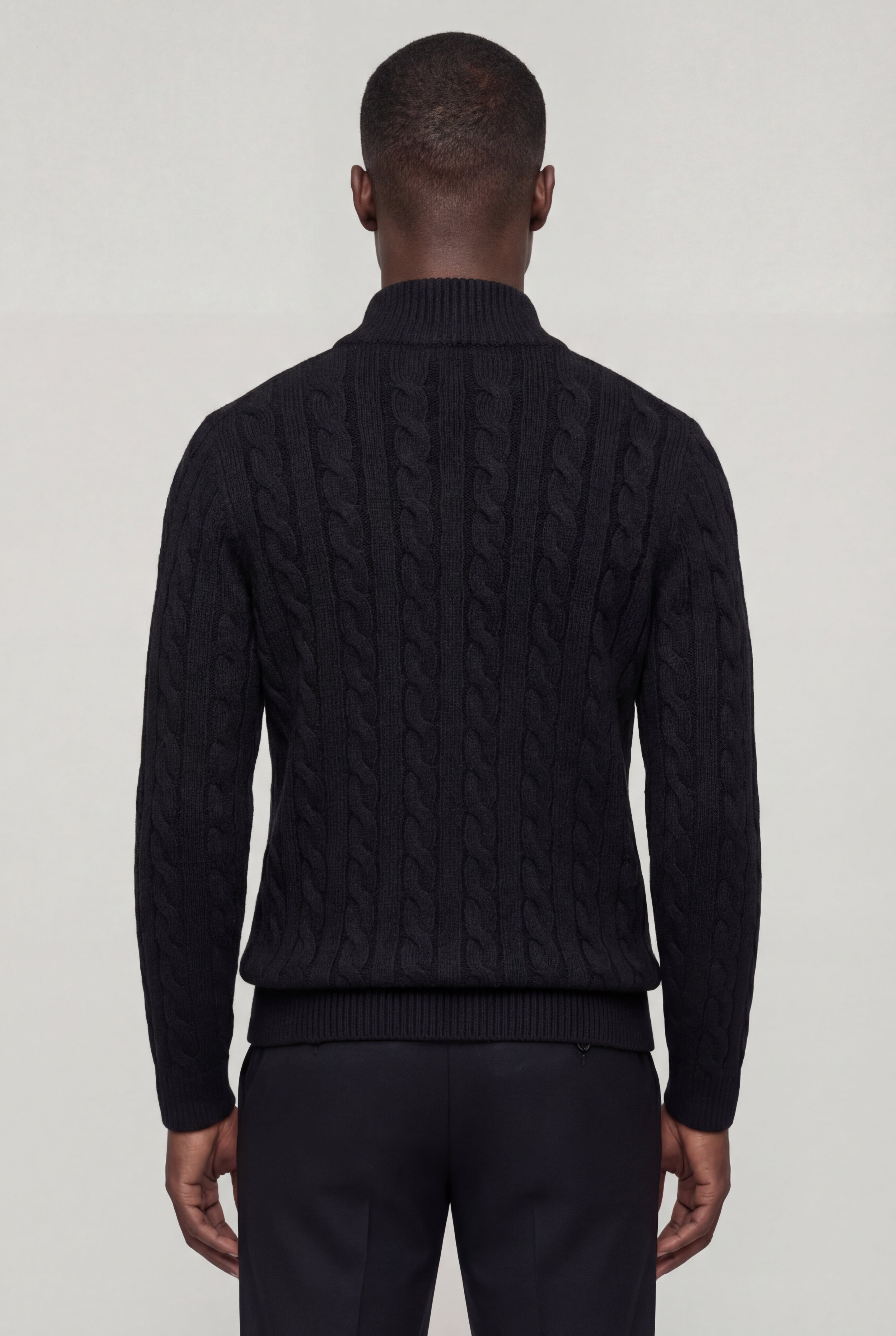 EASTON QUARTER-ZIP SWEATER – BLACK