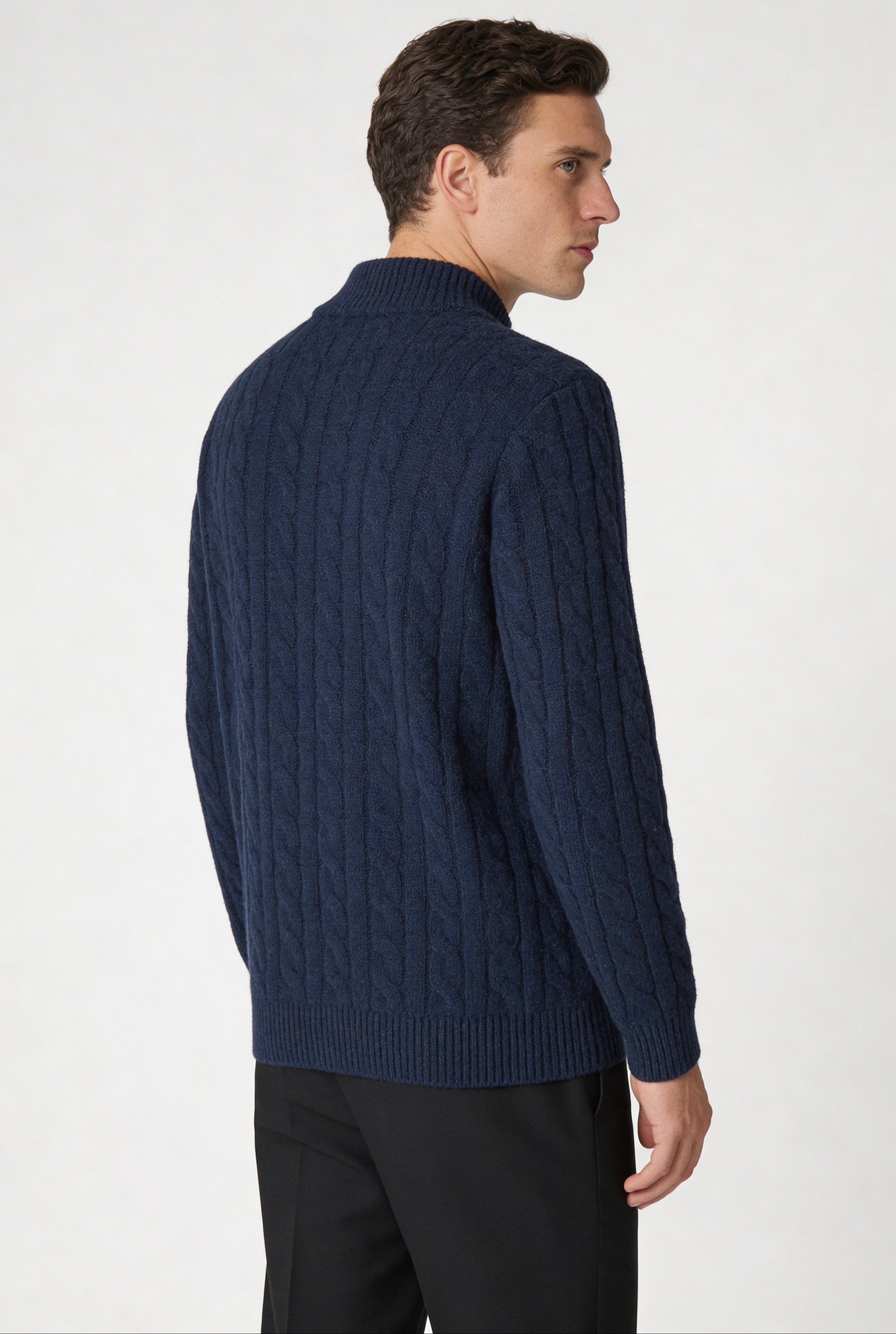 EASTON QUARTER-ZIP SWEATER – NAVY