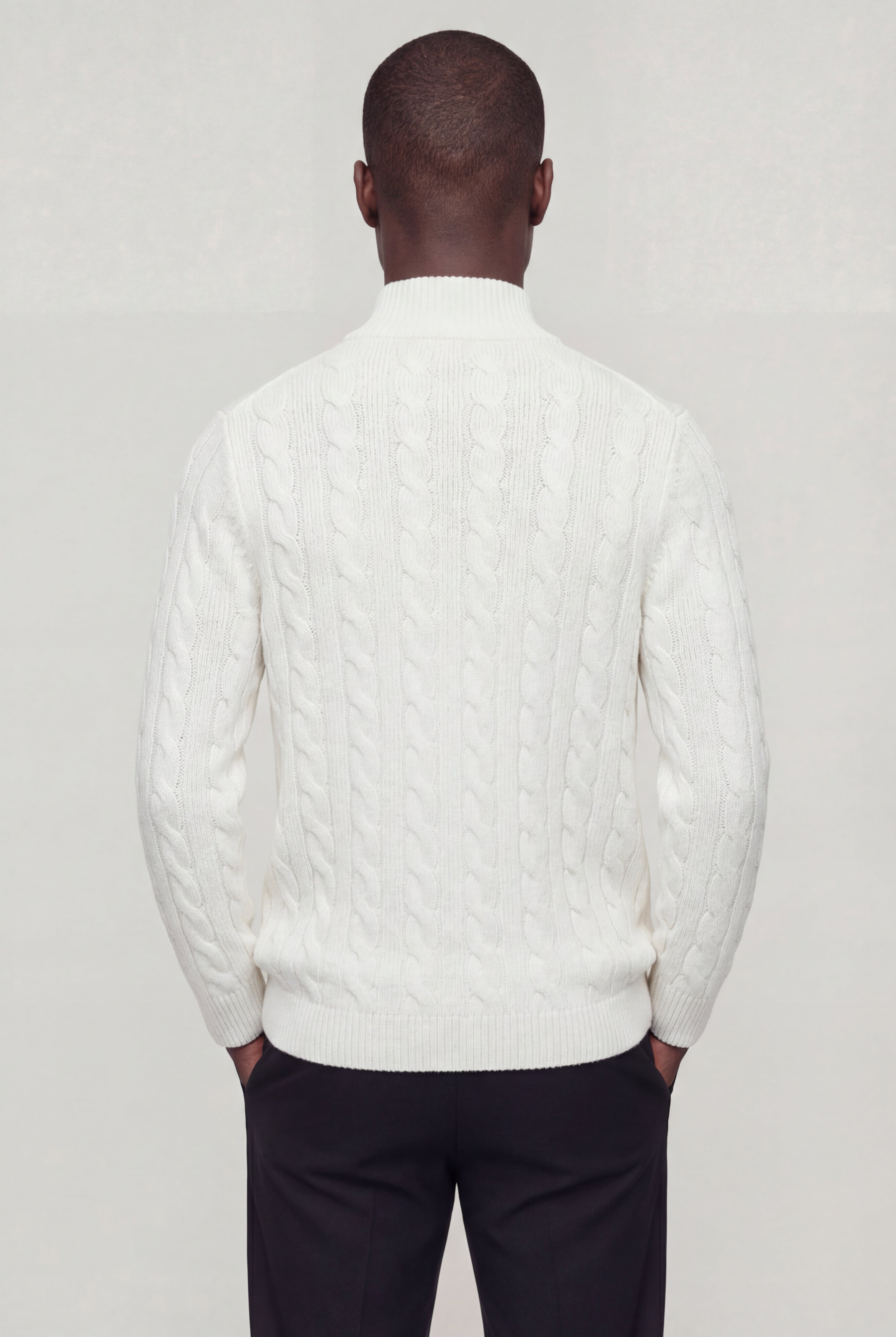 EASTON QUARTER-ZIP SWEATER – WHITE