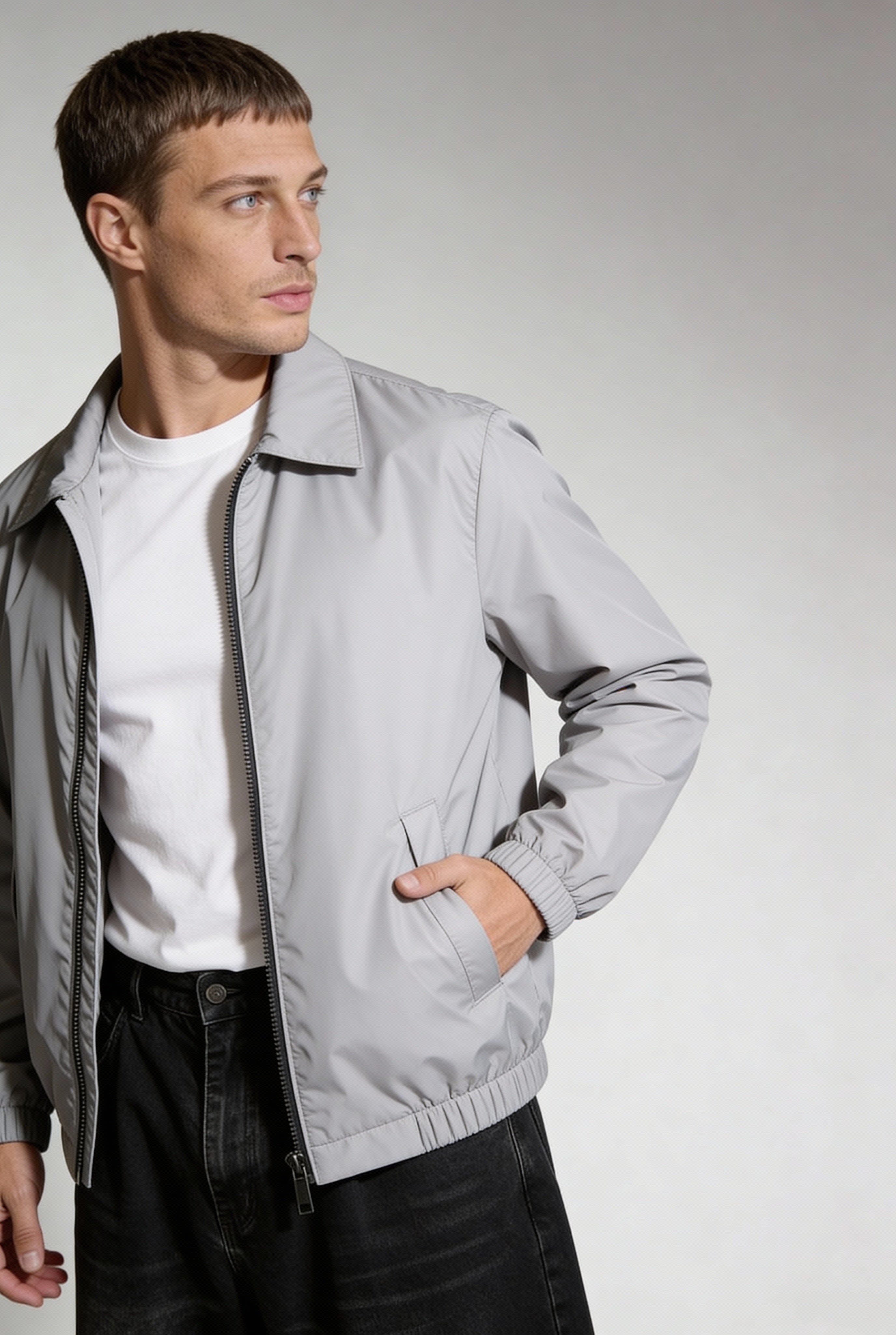 ELDRIC LIGHTWEIGHT FULL-ZIP JACKET – GRAY