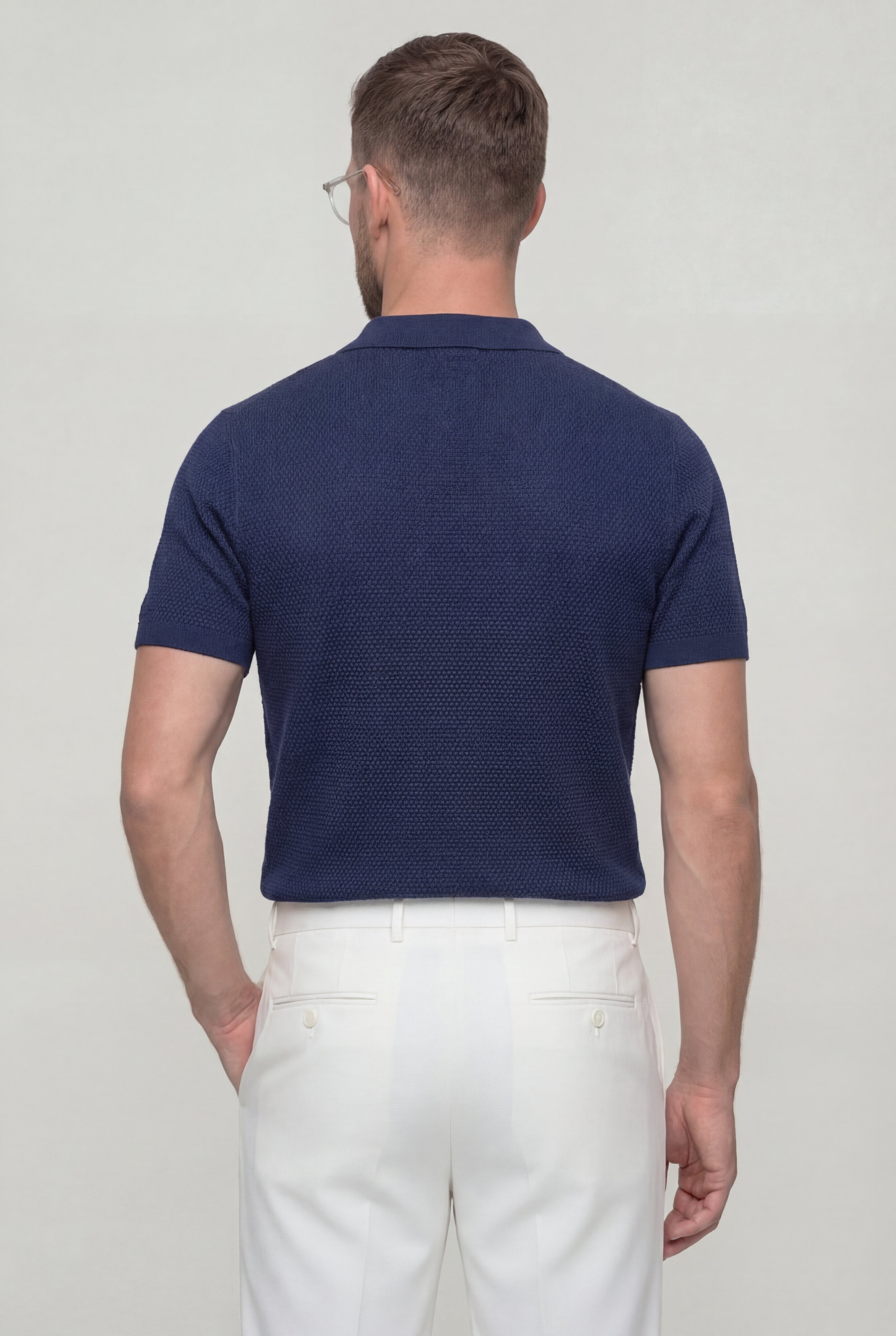 ELMORIN KNIT POLO SHIRT – NAVY