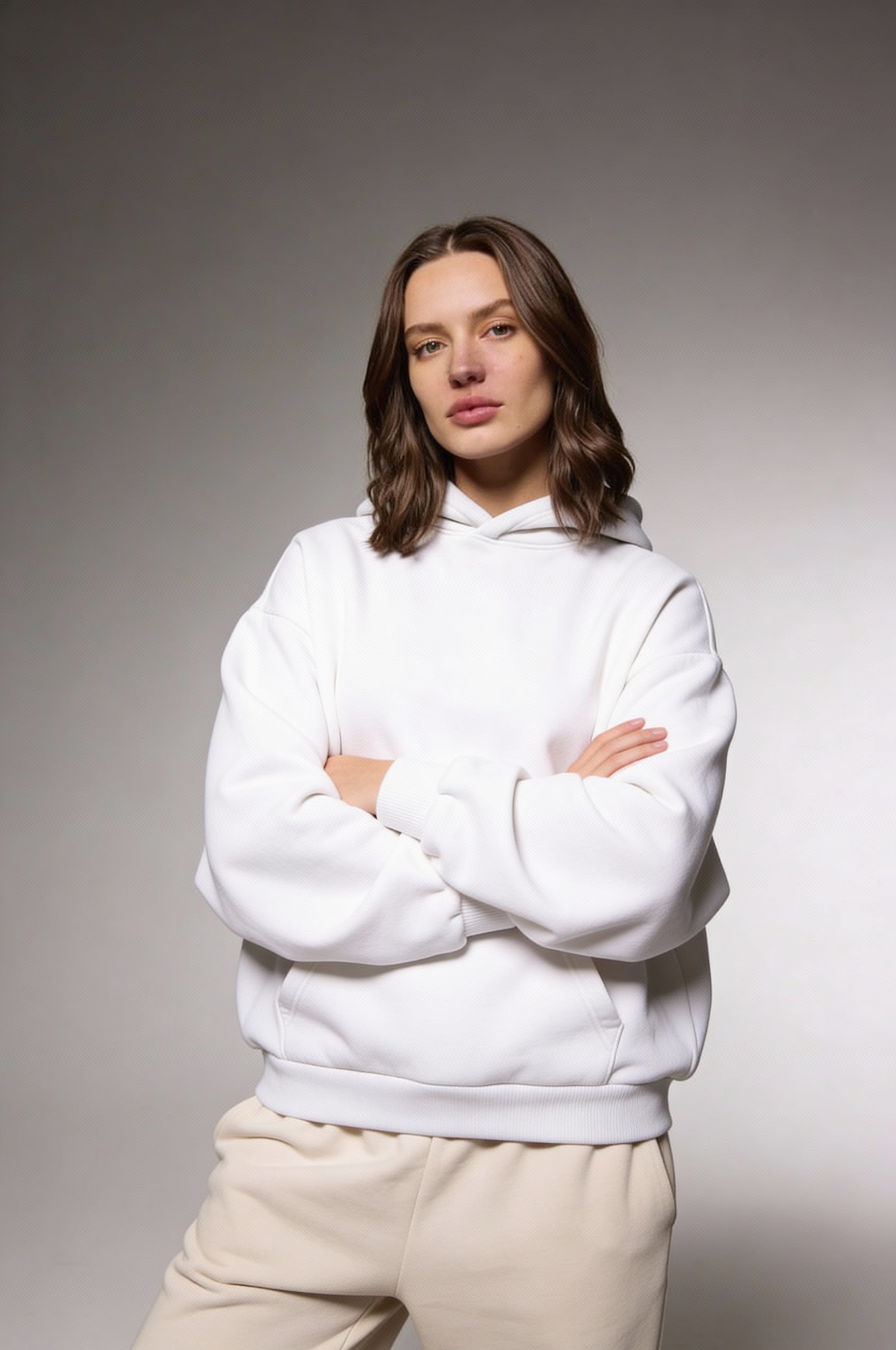 ELNORA COTTON HOODIE – WHITE