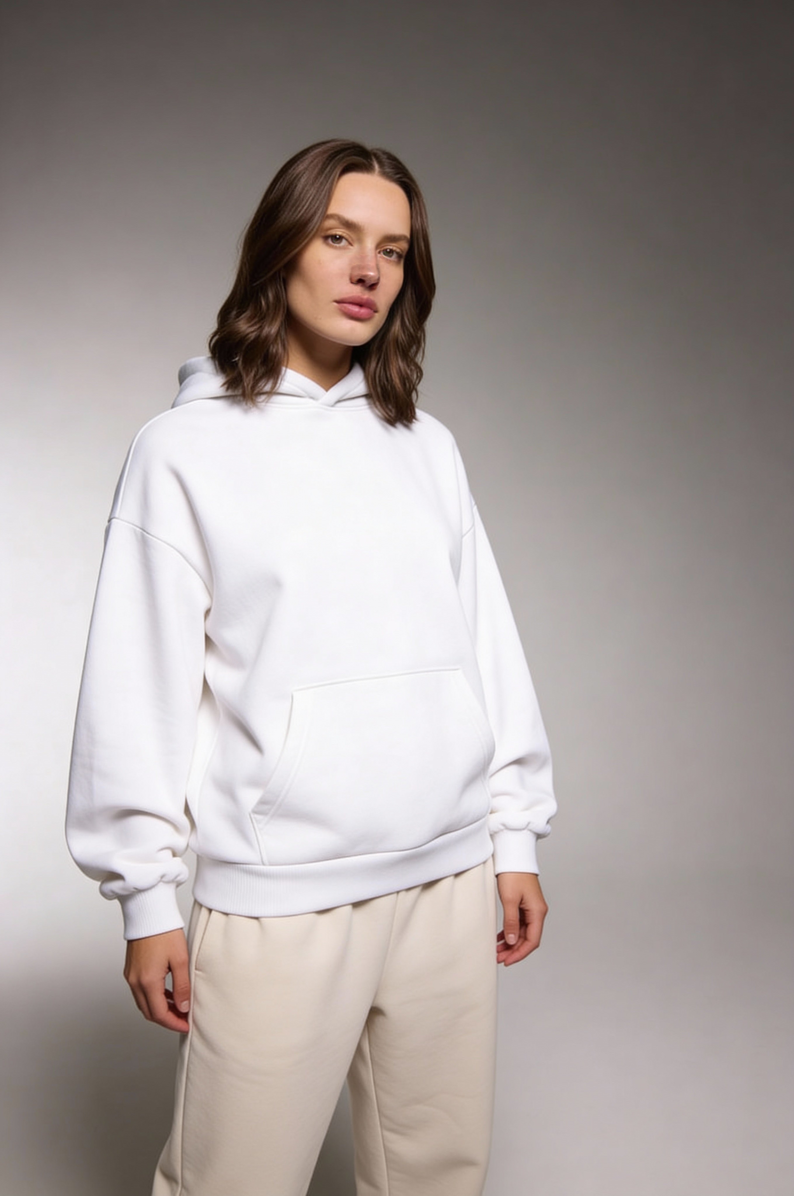 ELNORA COTTON HOODIE – WHITE