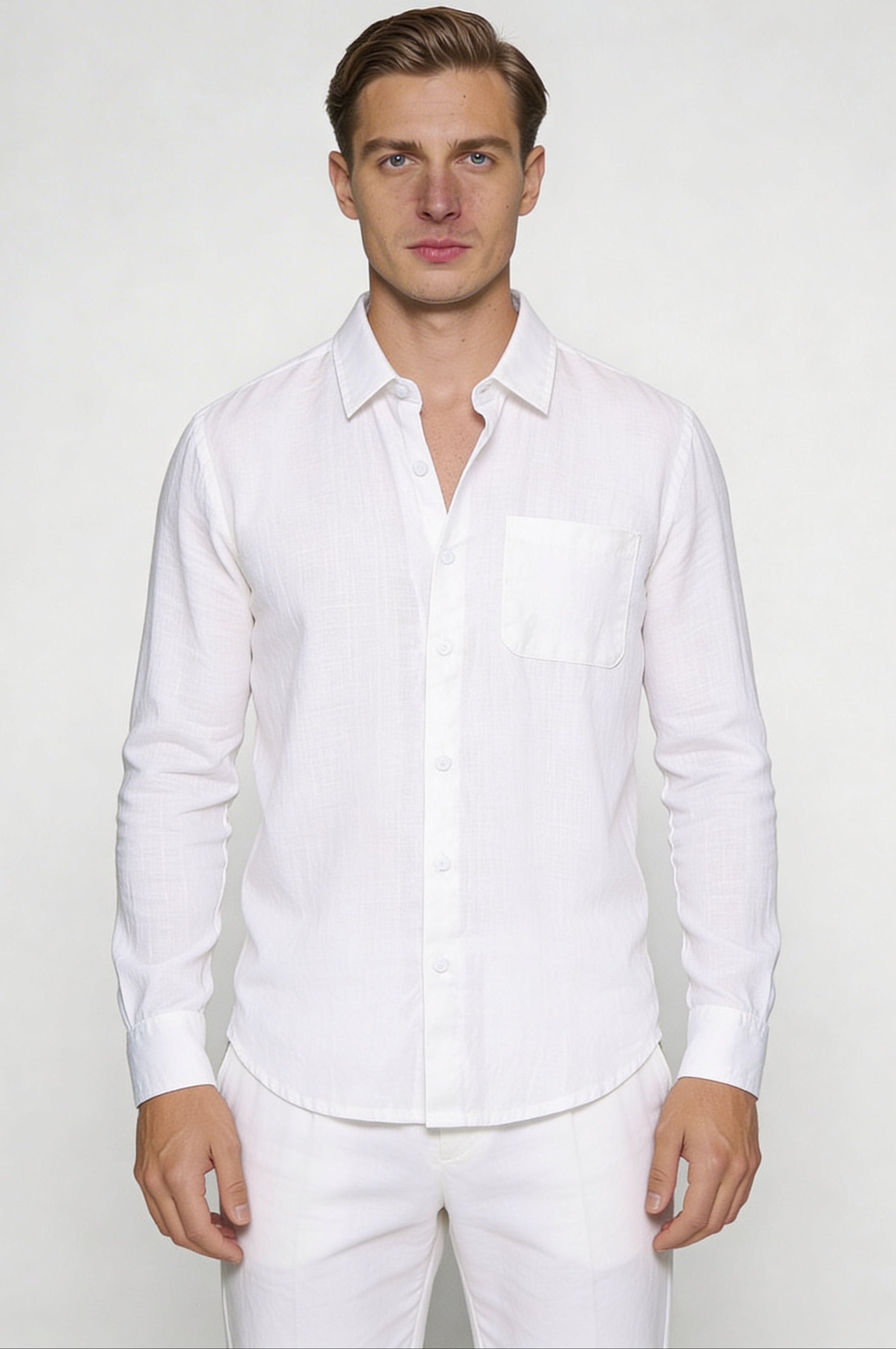ELVANOR LINEN SHIRT – WHITE