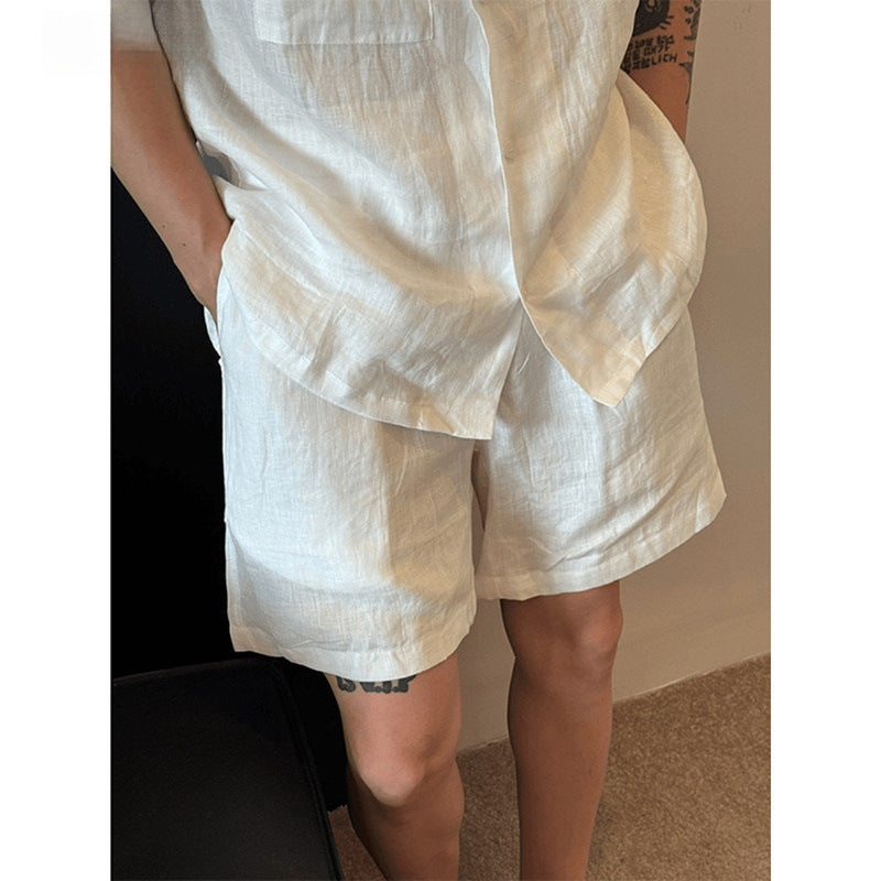 ELVARON SHIRT AND SHORTS SET – WHITE