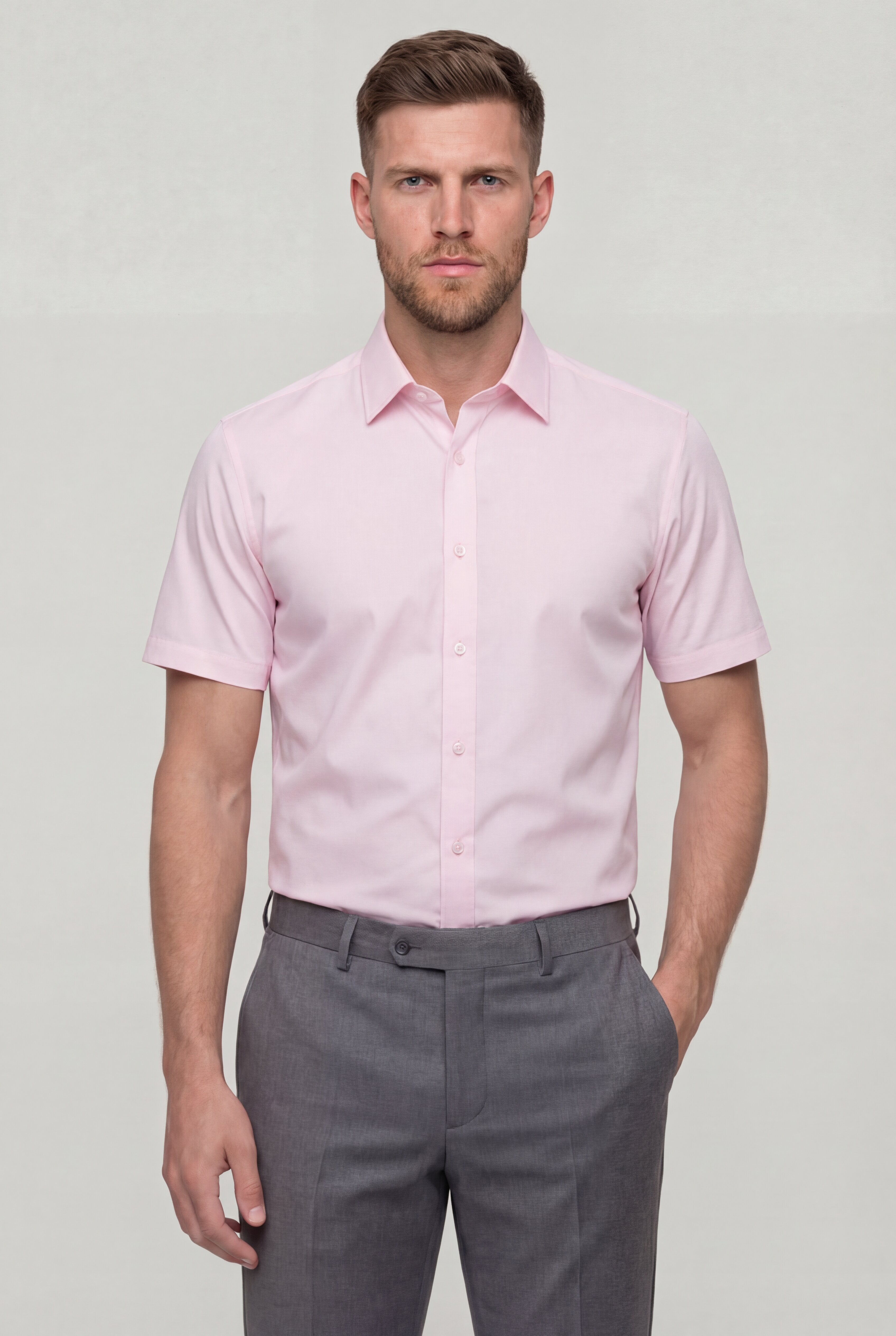ELVARO ANTI-WRINKLE SHORT SLEEVE SHIRT – PINK