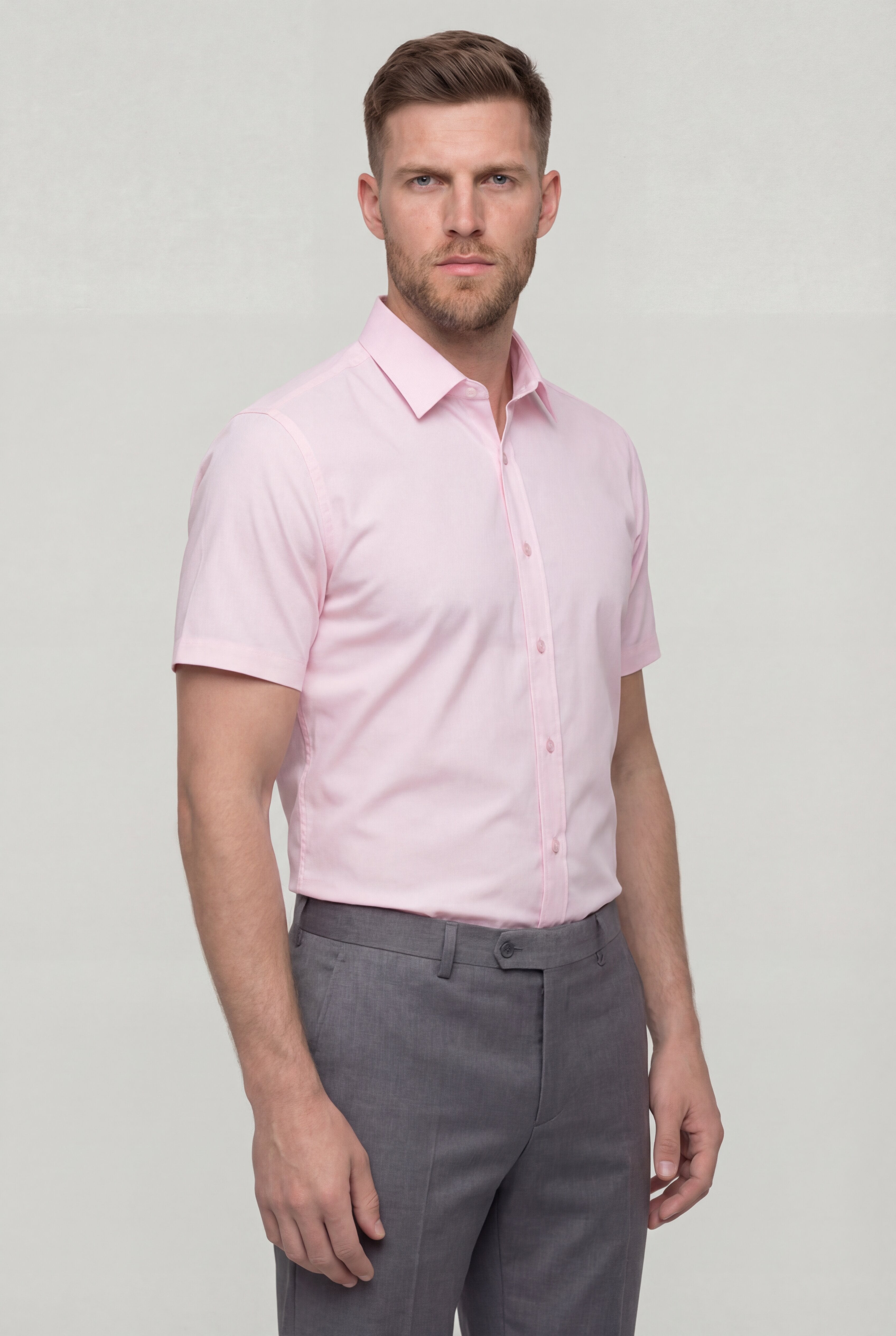 ELVARO ANTI-WRINKLE SHORT SLEEVE SHIRT – PINK