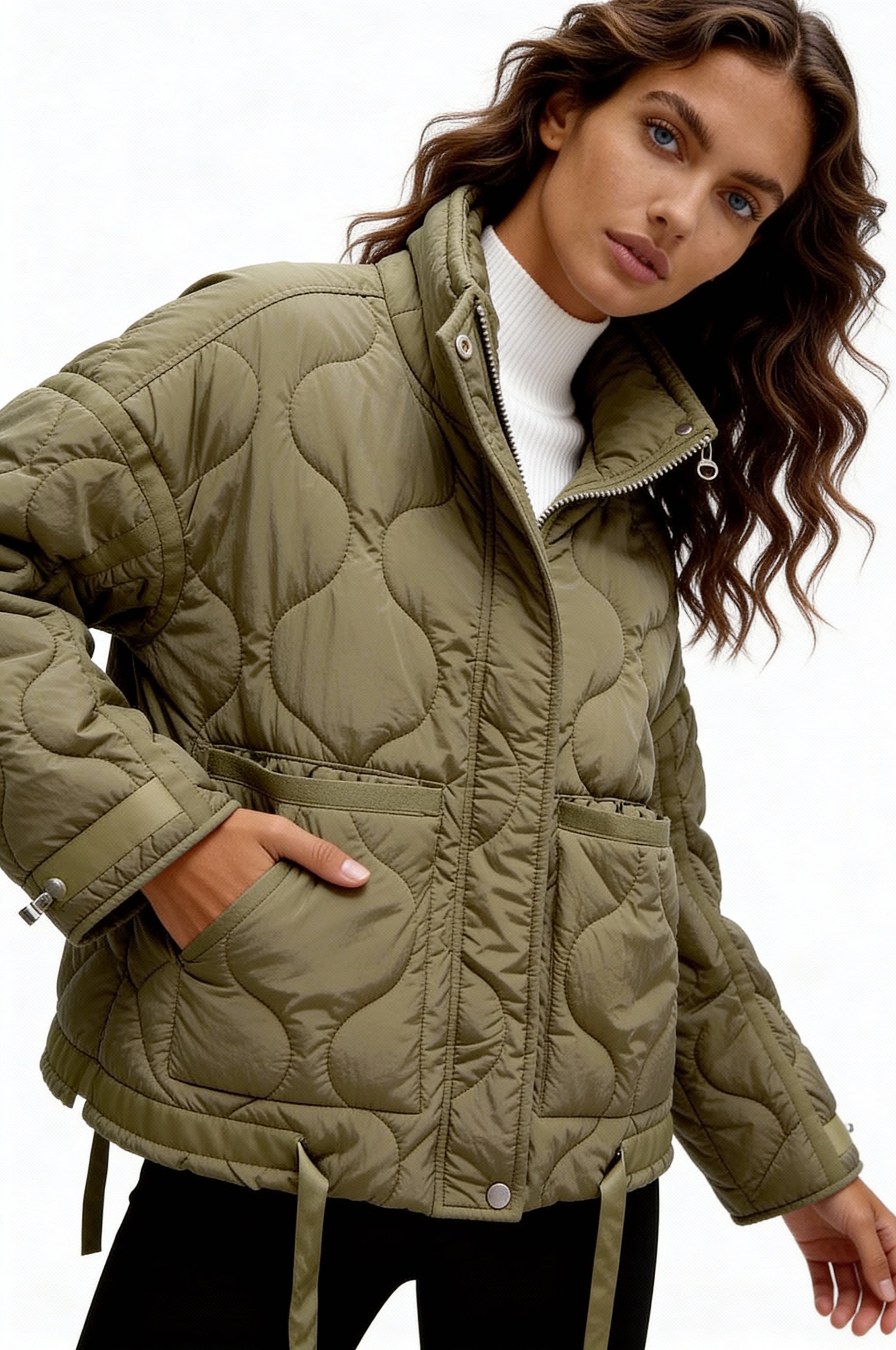 ELVORIA QUILTED JACKET – OLIVE